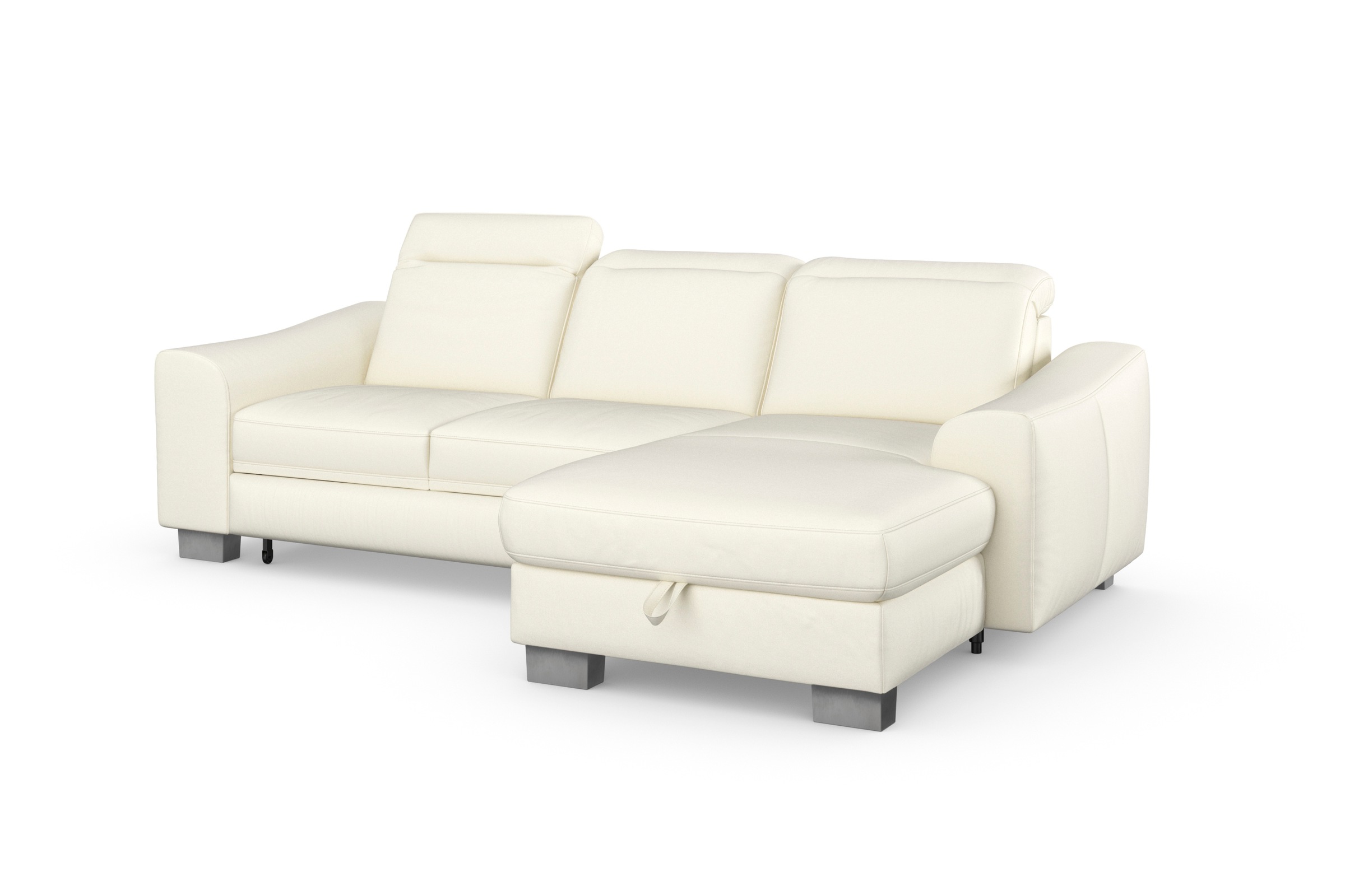 sit&more Ecksofa »Dundee L-Form«, mit Federkern und Edelstahlfüßen, wahlweise mit Kopfteilverstellung