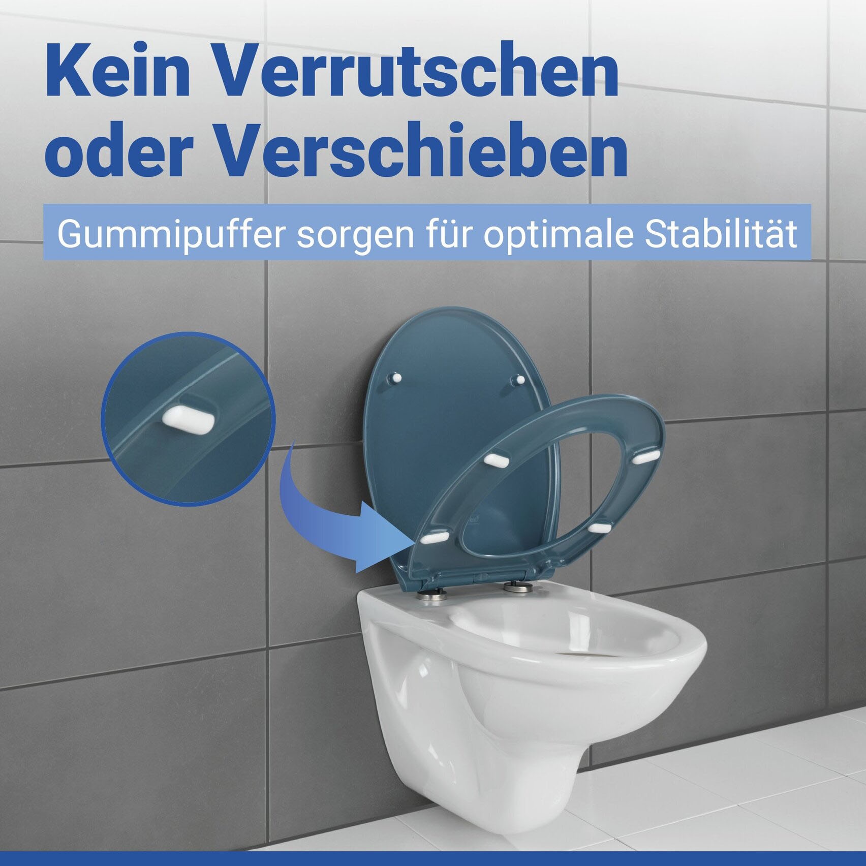 WENKO WC-Sitz »Samos Slate Blue«