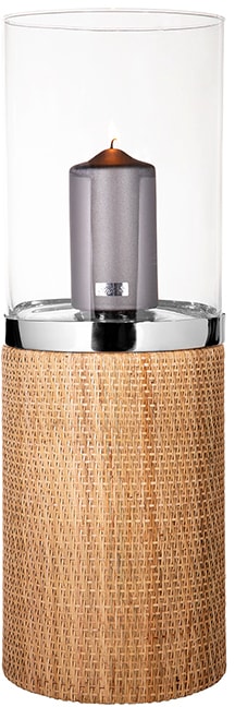 Fink Windlicht "CATANIA", (1 St.), aus Edelstahl, Glas und Rattan günstig online kaufen