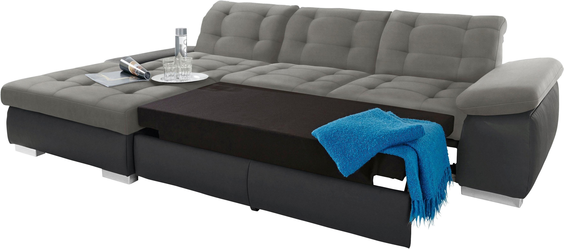 sit&more Ecksofa »Ontario L-Form«, XXL, wahlweise mit Bettfunktion