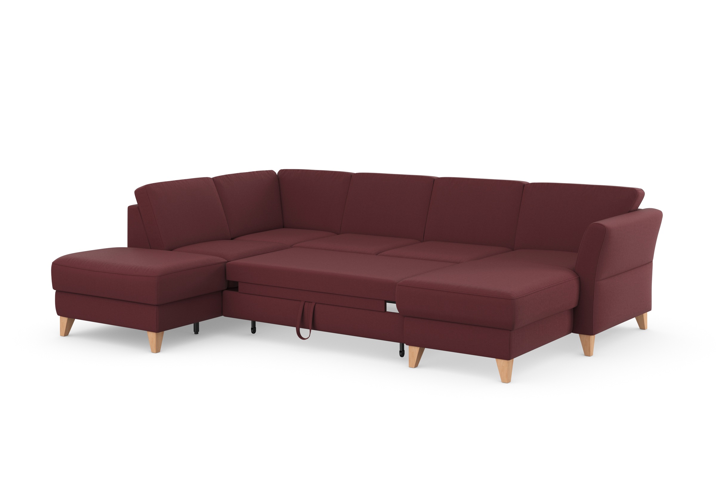sit&more Wohnlandschaft »Visby U-Form«, wahlweise mit Bettfunktion und Stauraum, frei im Raum stellbar
