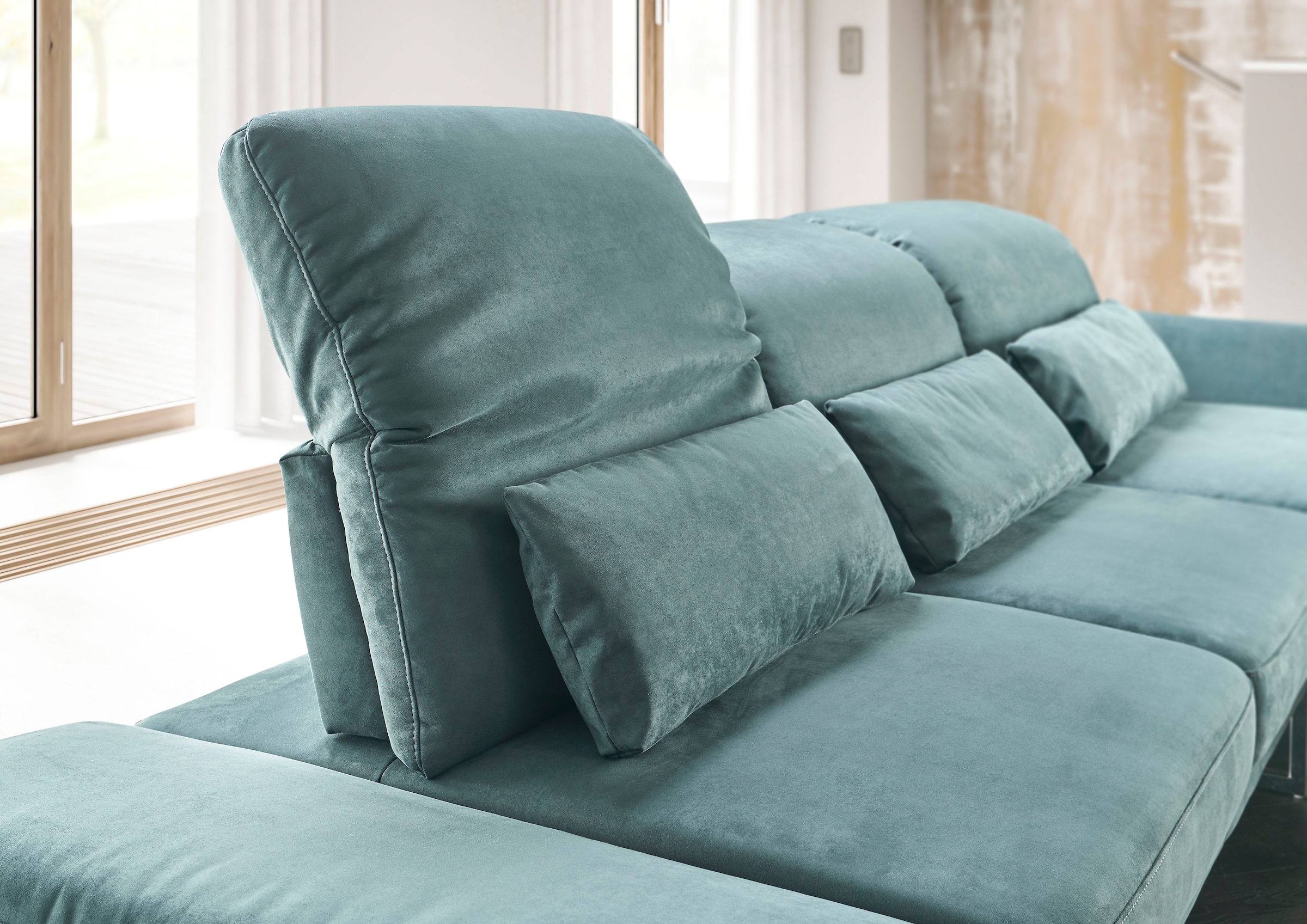 3C Candy 2-Sitzer »Mallow Designsofa mit Komfortfunktionen, modern und bequem,«, Verstellbare Armlehne und Kopfteil, manuelle Sitztiefenverstellung