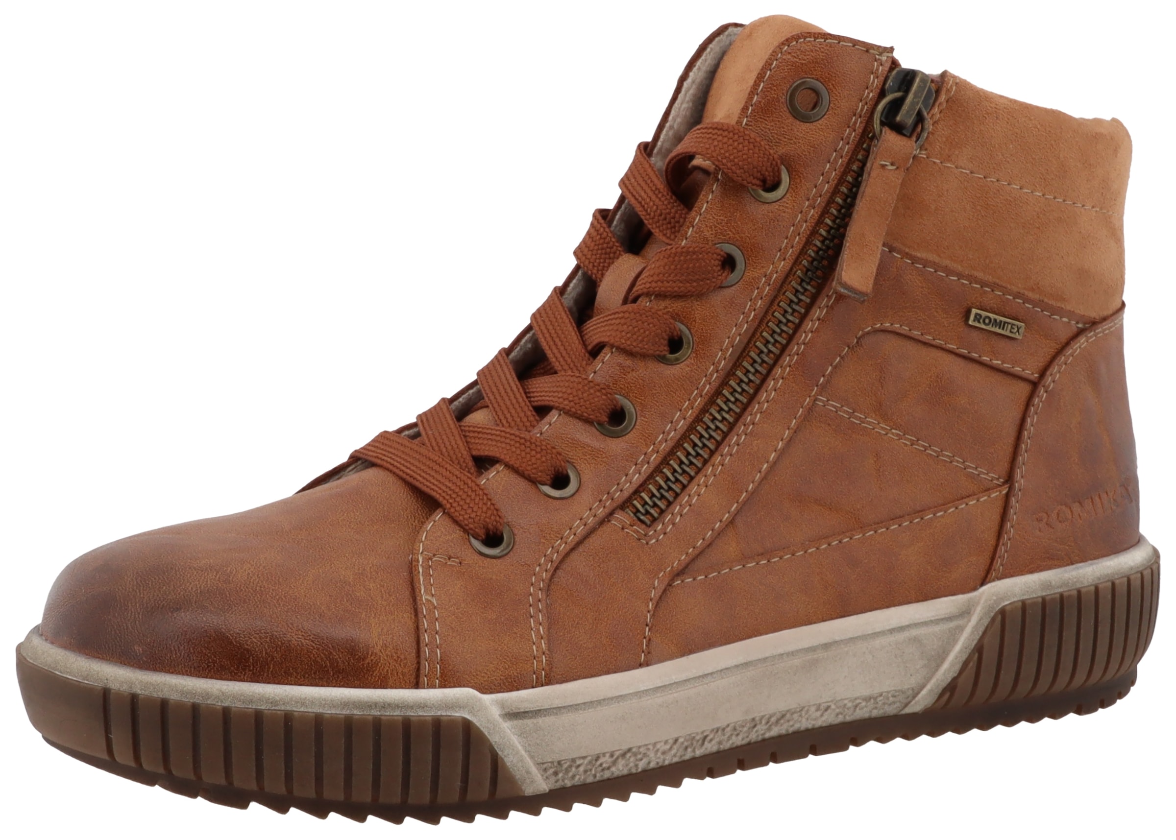 Winterboots, Plateau, Schnürboots in Bequemweite G (= weit), Gr. 36, cognac used