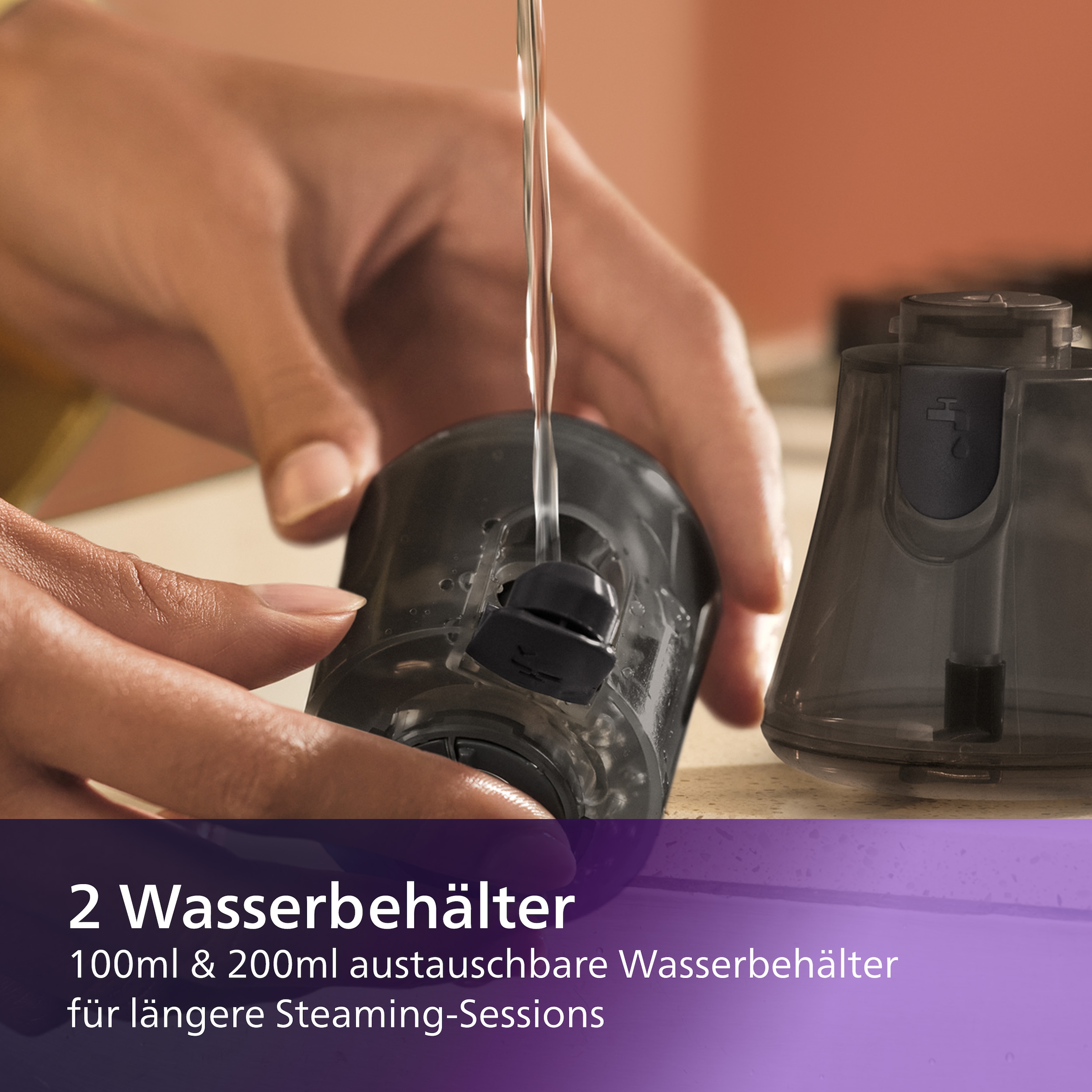 Philips Dampfbürste »STH7060/80 "Performer", 100 ml und 200 ml Wassertank, Metallplatte« 1500 W verstellbarer Kopf, Handschuh und Stylemat inkl.