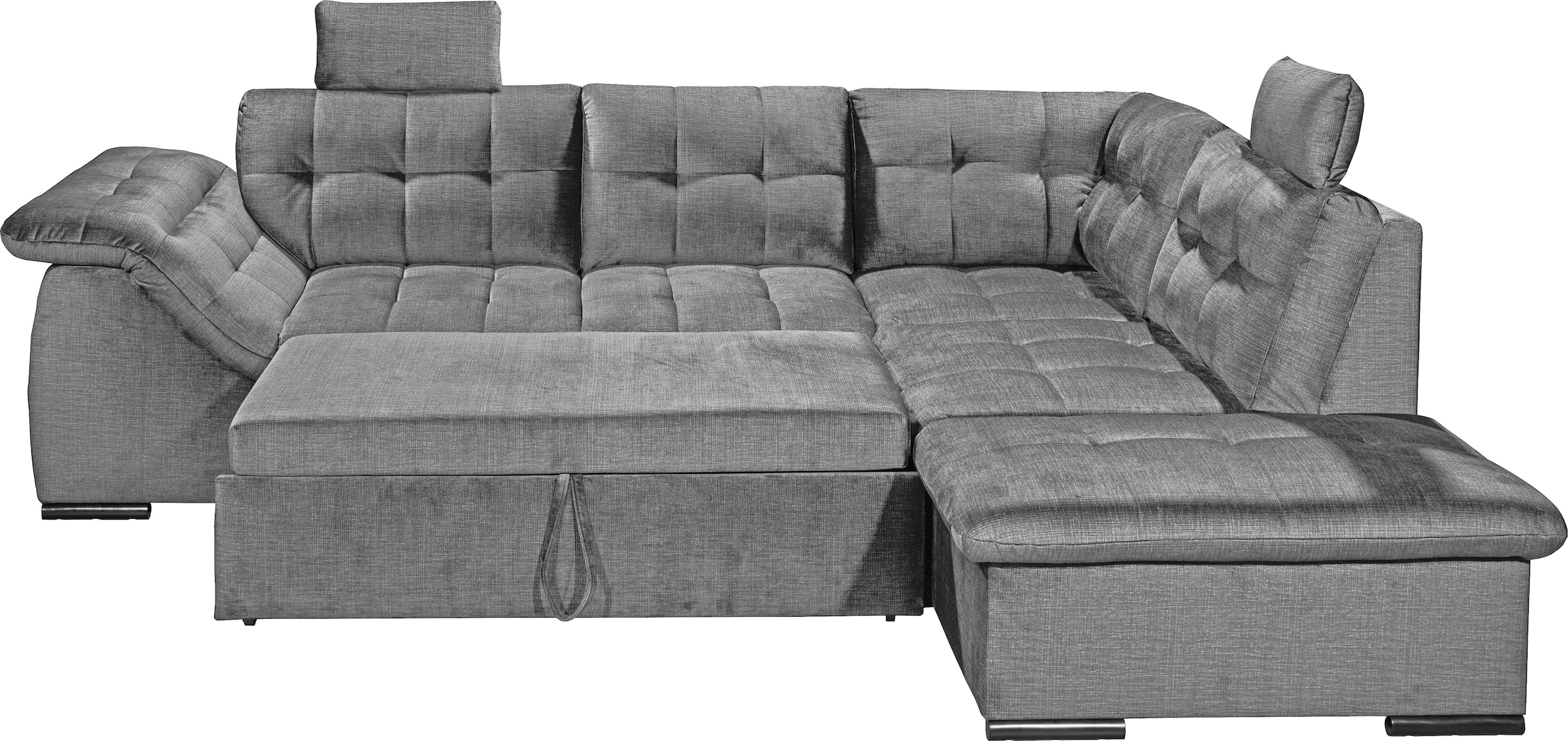 ED EXCITING DESIGN Ecksofa »Estrella L-Form« mit Bettfunktion, Bettkasten, Armteilverstellung & Kopfstützen