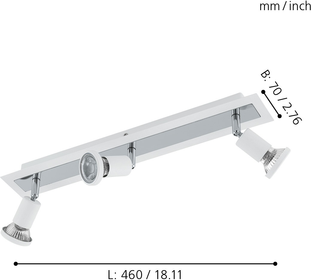 EGLO LED Deckenspots »SARRIA«, 3 flammig, Leuchtmittel LED-Board-GU10   LED günstig online kaufen