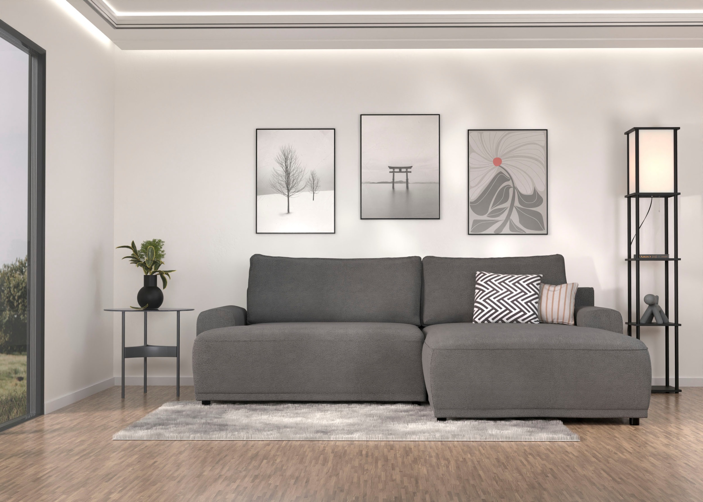 TRENDMANUFAKTUR Ecksofa »Fordon, Schlafsofa mit Bettkasten, Couch in L-Form günstig online kaufen