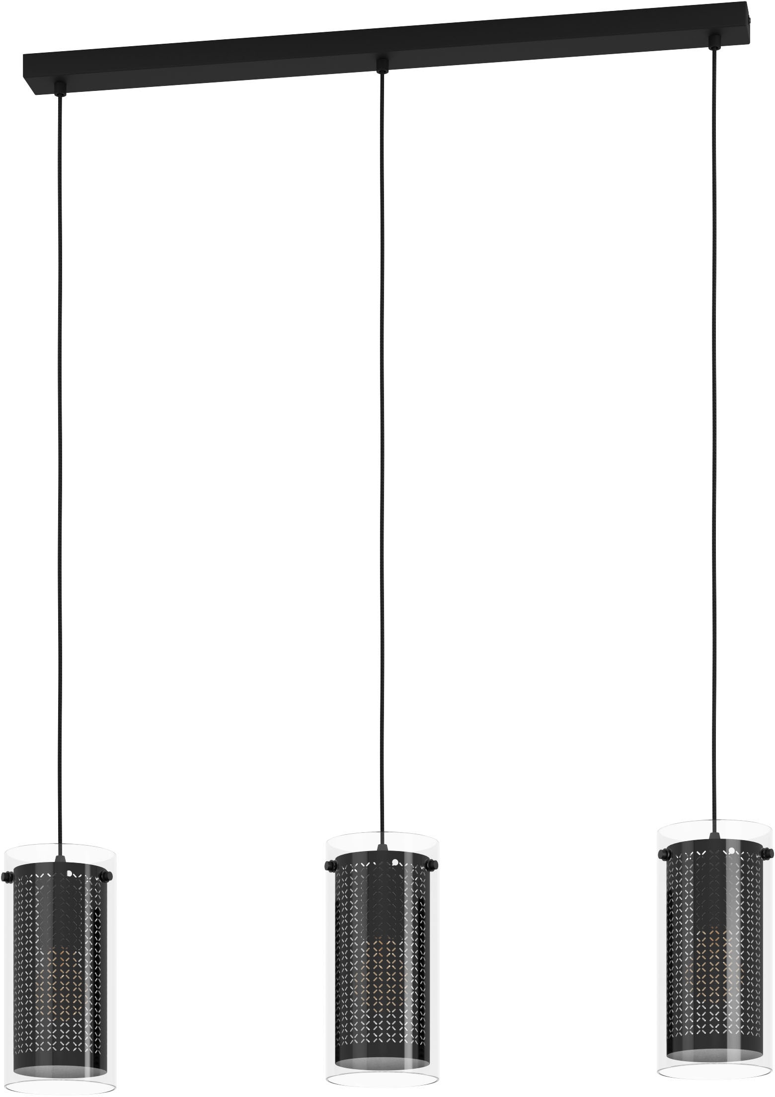 EGLO Hängeleuchte »PINTO TEXTIL 1«, Hängeleuchte in schwarz aus Stahl - exkl. E27 - 10W