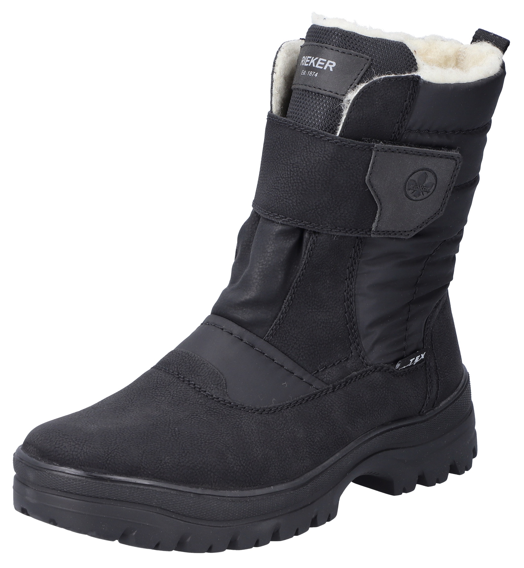 Winterstiefel, Klettboots mit Lammwollfutter, Flip Grip-Laufsohle und TEX-Membran