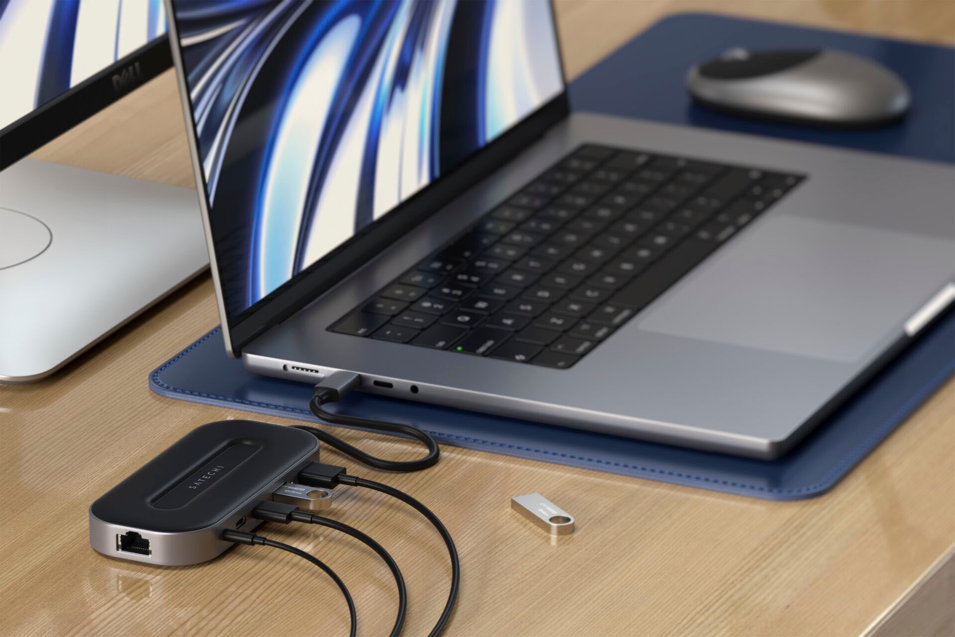 Satechi Laptop-Adapter »USB4 Multiport Adapter with 2.5G Ethernet«, USB-C-Thunderbolt zu HDMI-USB Typ A-USB Typ C-3,5-mm-Klinke-RJ-45 (Ethernet), 19,5 cm