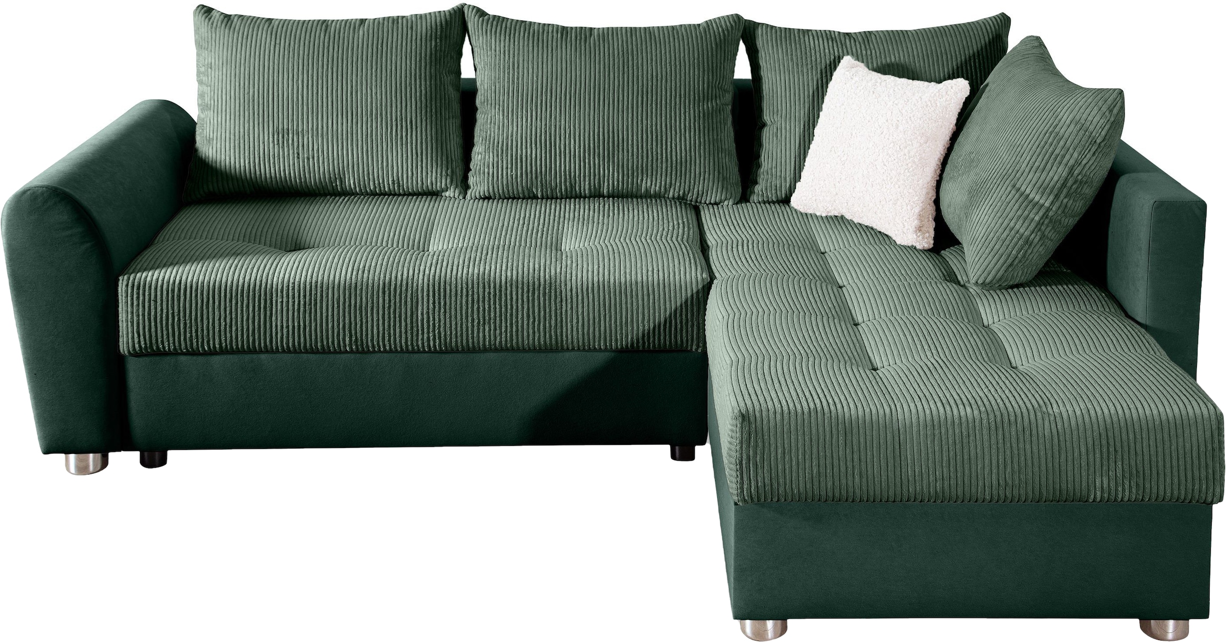 COLLECTION AB Ecksofa »JANA L-Form«, Ecksofa,Bettfunktion,Bettkasten,Bonnelfederkern,Rückenkissen