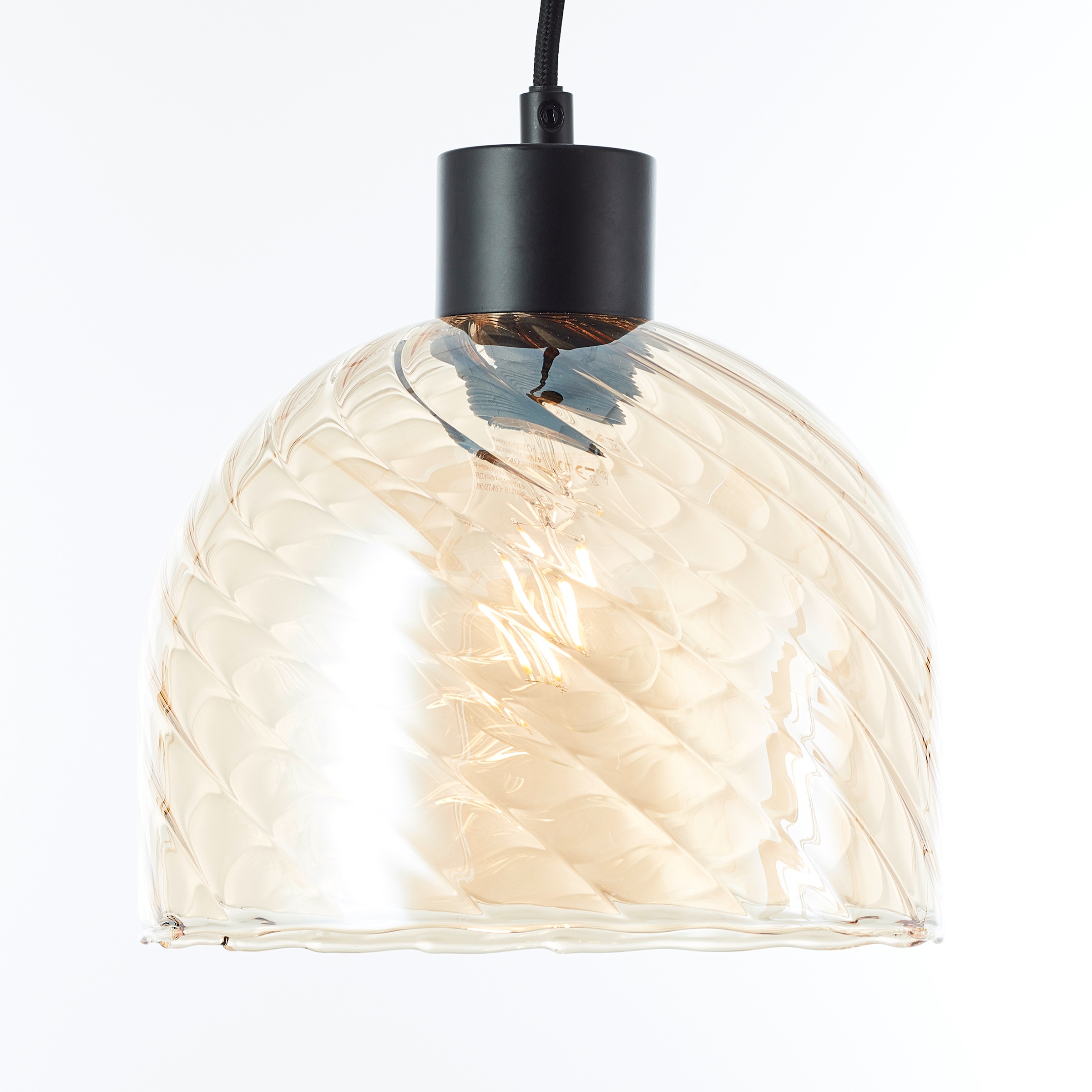 Brilliant Pendelleuchte »Casto«, 1 flammig, Leuchtmittel E27 | ohne Leuchtmittel, 150 x 19 cm, E27, kürzbar, Glas, bernsteinfarben