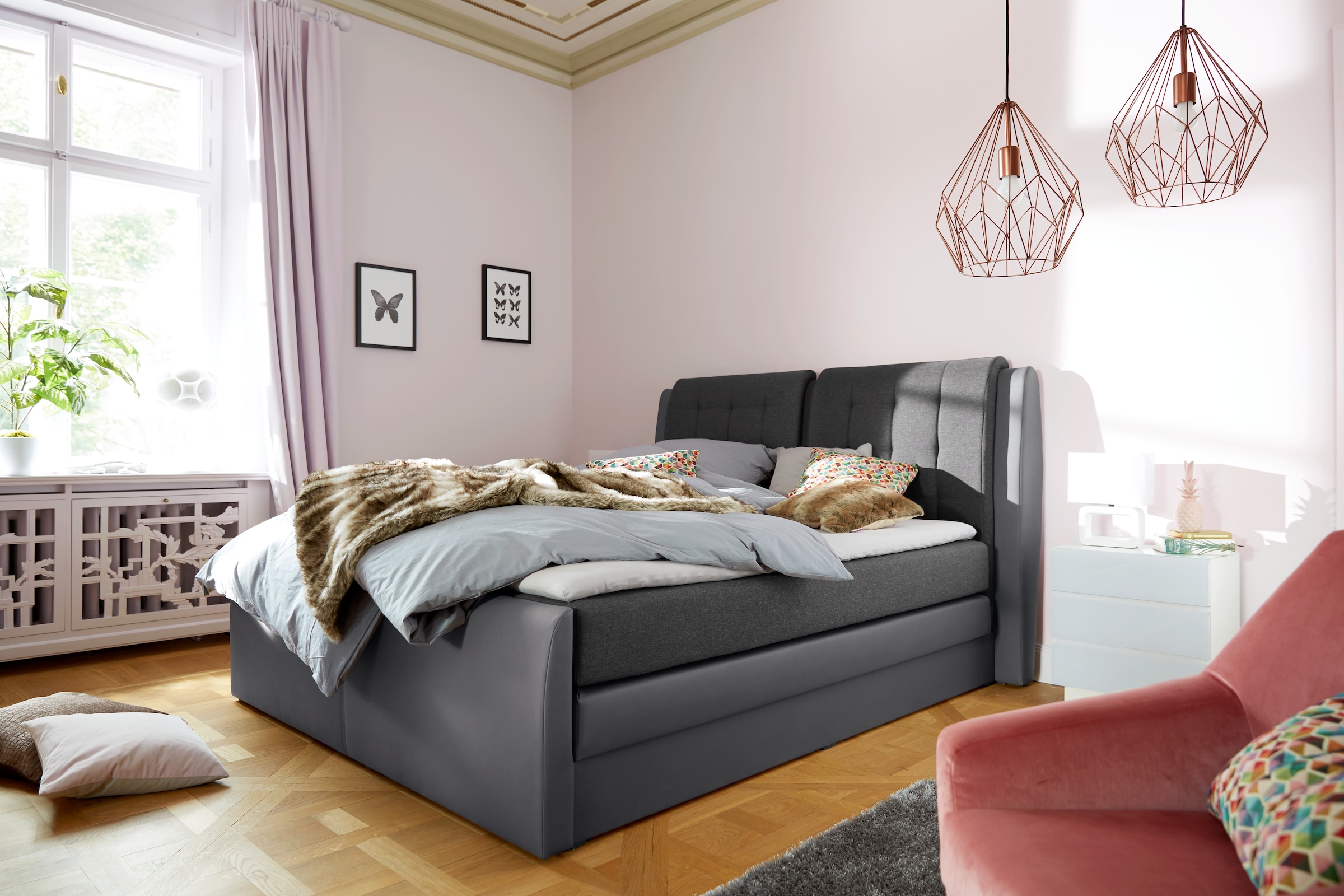 Boxspringbett »Rubene«, inkl. Bettkasten und Topper