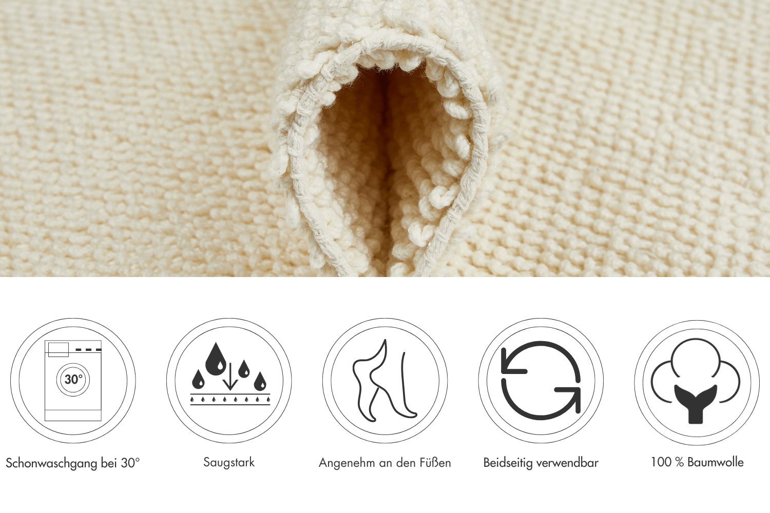 LUXOR living Badematte »Atlanta, 50x80 cm« Höhe 10 mm beidseitig nutzbar | fußbodenheizungsgeeignet Badteppich, Duschvorleger, Uni Farben, saugstark