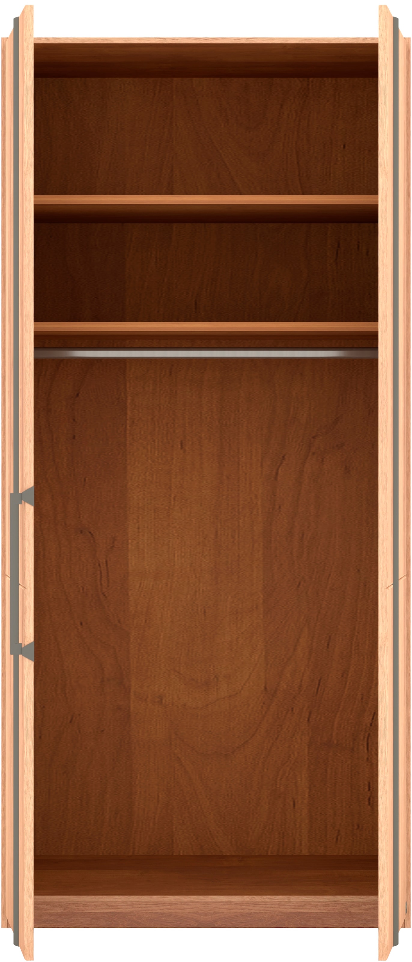 Musterring Drehtürenschrank »Sorrent, Kleiderschrank, teilmassiv Eiche«, (mit Türdämpfern, in 5 Breiten & 2 Höhen, extra Böden, MADE IN GERMANY), Türen in Eiche massiv mit Absetzung in Schiefer, verschiedene Maße