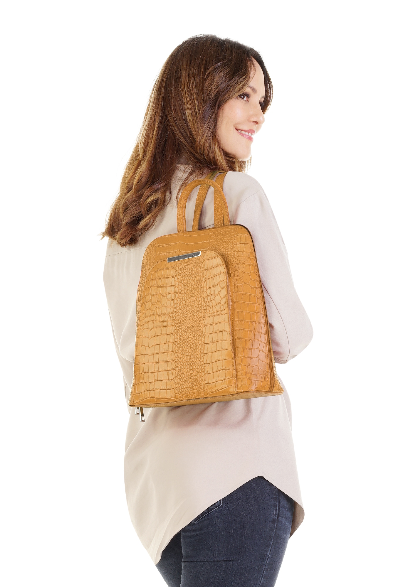 Cluty Cityrucksack, echt Leder, Made in Italy