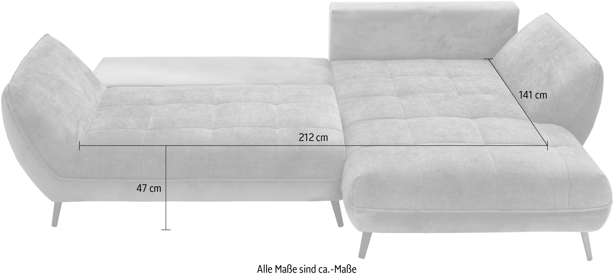 exxpo - sofa fashion Ecksofa »Midway mit einfacher Easy-Lift-Bettfunktion, bequem und modern«, inkl. Bettfunktion und praktischem Bettkasten, L-Form