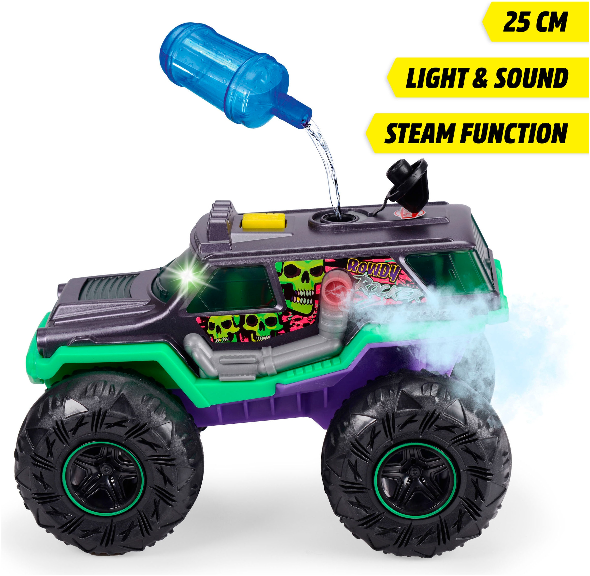Dickie Toys Spielzeug-Monstertruck »Rowdy Rocker« mit Licht-, Sound- und Dampf-Effekten