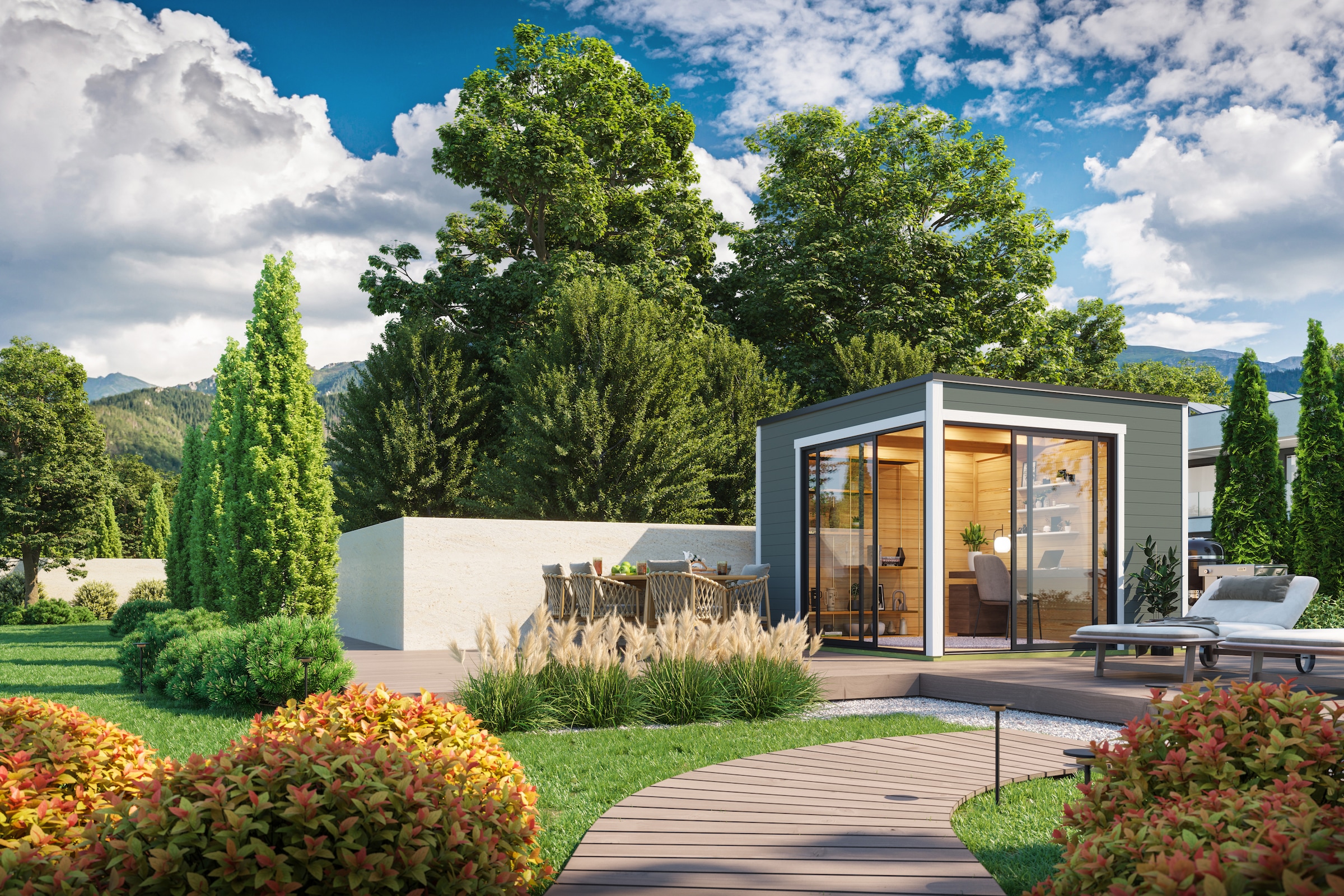 Nordic Holz Gartenhaus »Palermo 3«, mit großen Glasflächen