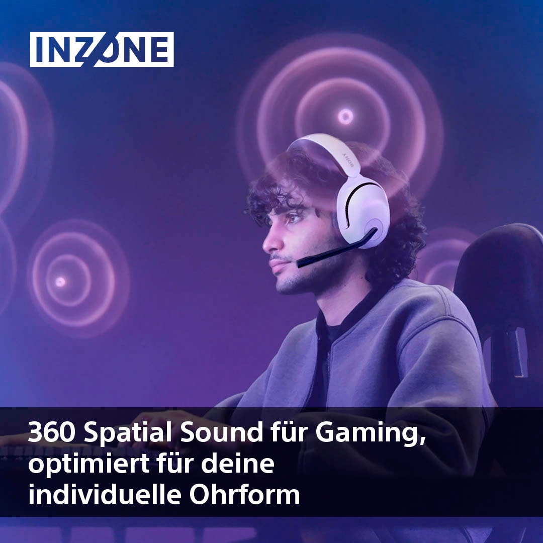 Sony Gaming-Headset »INZONE H5«, Bluetooth, Rauschunterdrückung, 360 SpatialSound, 28Std Akkulaufzeit, geringe Latenz, Mic mit AI