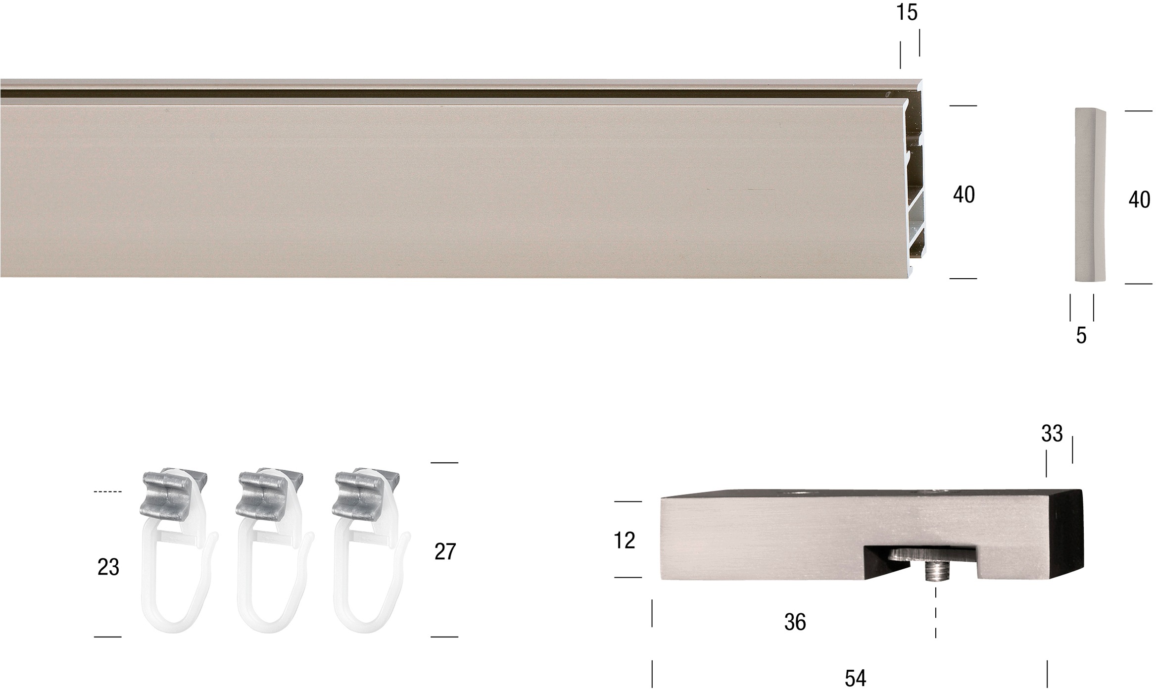 GARESA Gardinenstange »FLAT«, 1 läufig-läufig, Wunschmaßlänge, Rechteckprofil, perfekter Lauf, modern, verlängerbar, mit Endkappe