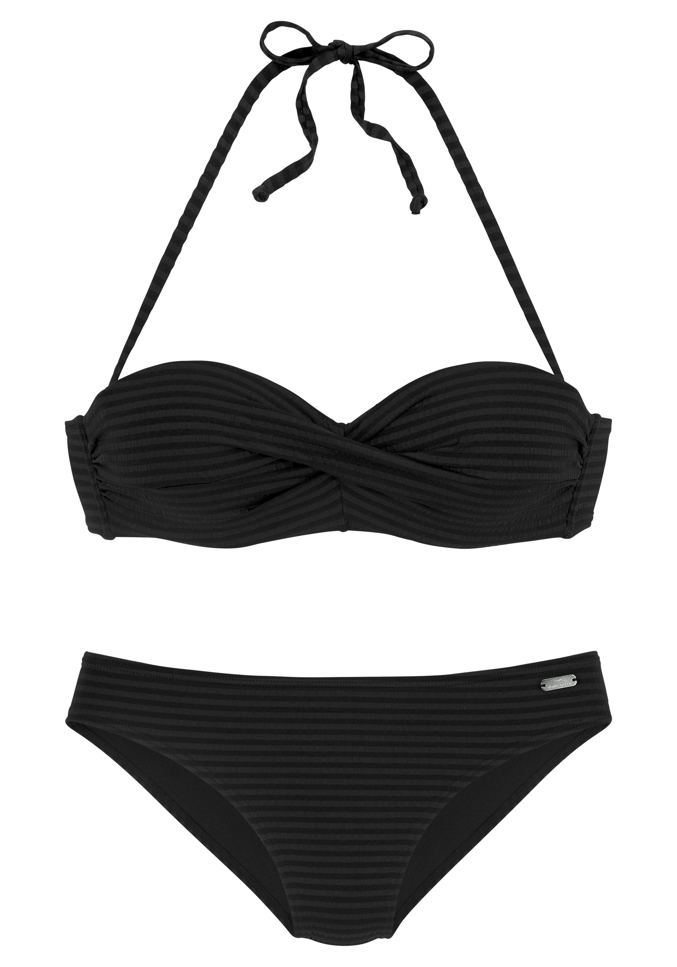 Venice Beach Bügel-Bandeau-Bikini, aus edler Strukturware