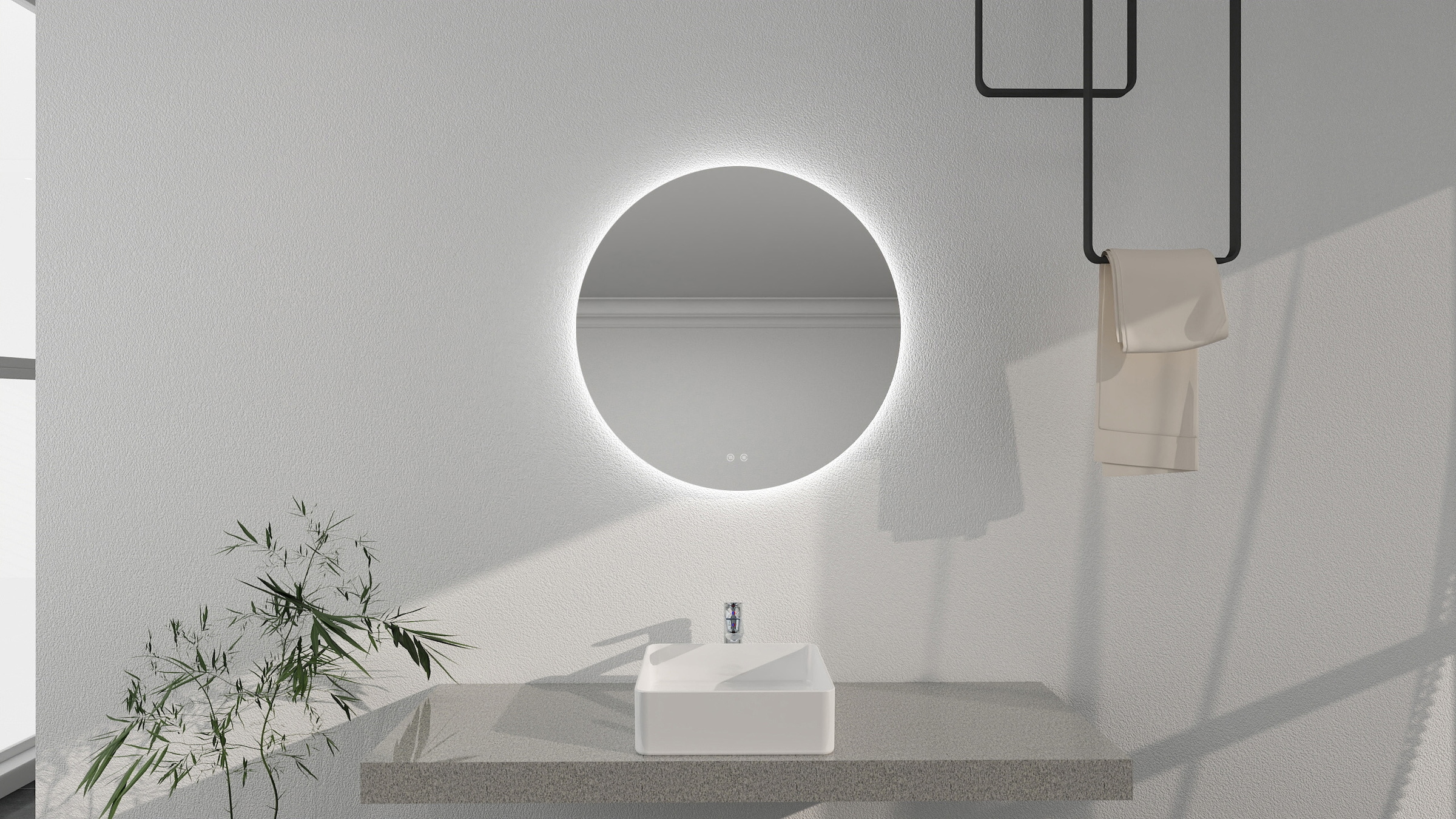 welltime LED-Lichtspiegel »Toledo rund, Spiegel mit LED Beleuchtung, Badspiegel«, mit Anti-Fog Beschichtung