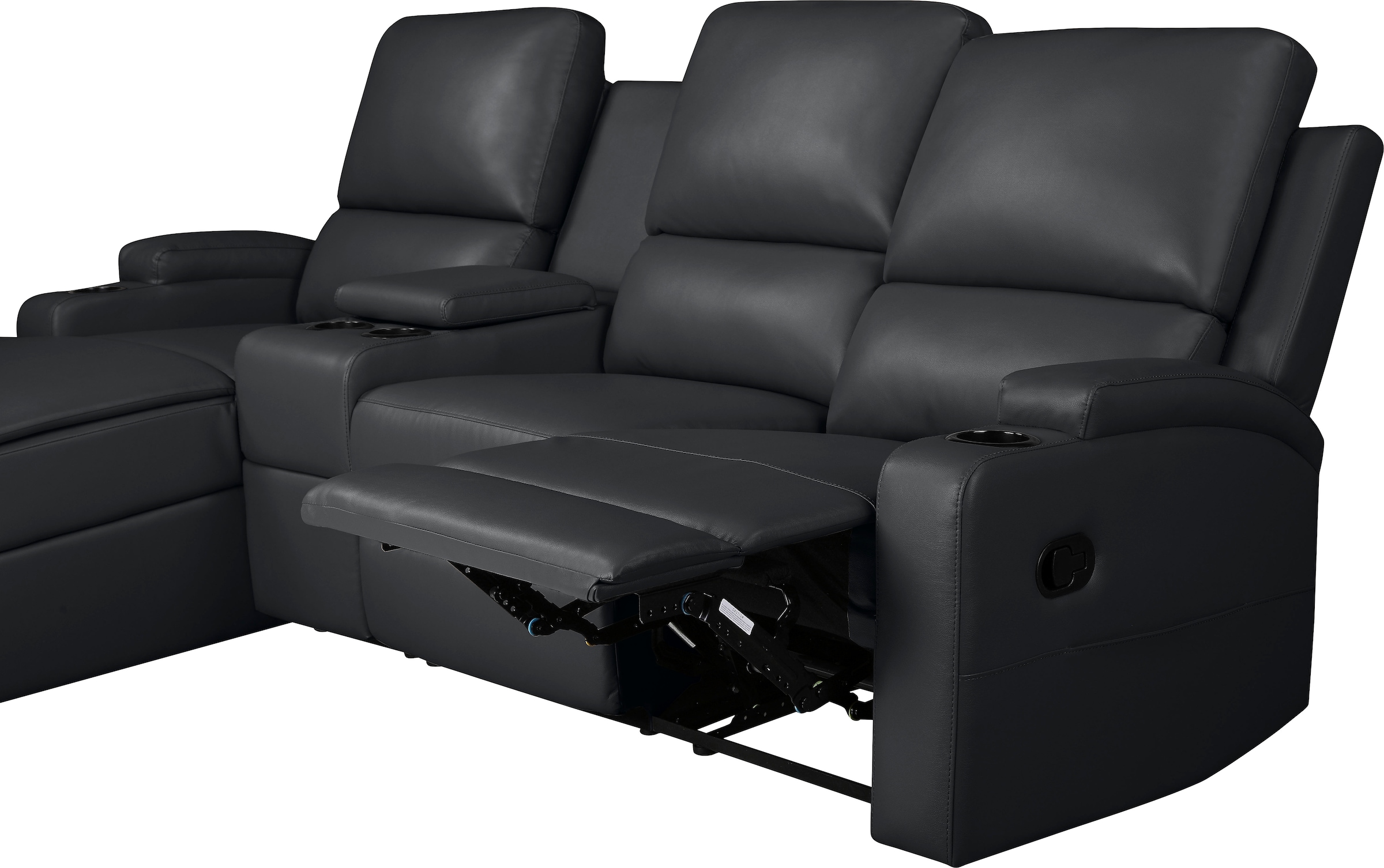 Home affaire Ecksofa »NAPORI Multimediasofa, 3er Kinosessel XXL, L-Form, 3 Bezugsstoffe«, Kinosofa mit Relaxfunktion, Getränkehalter, Staufach und Staukasten