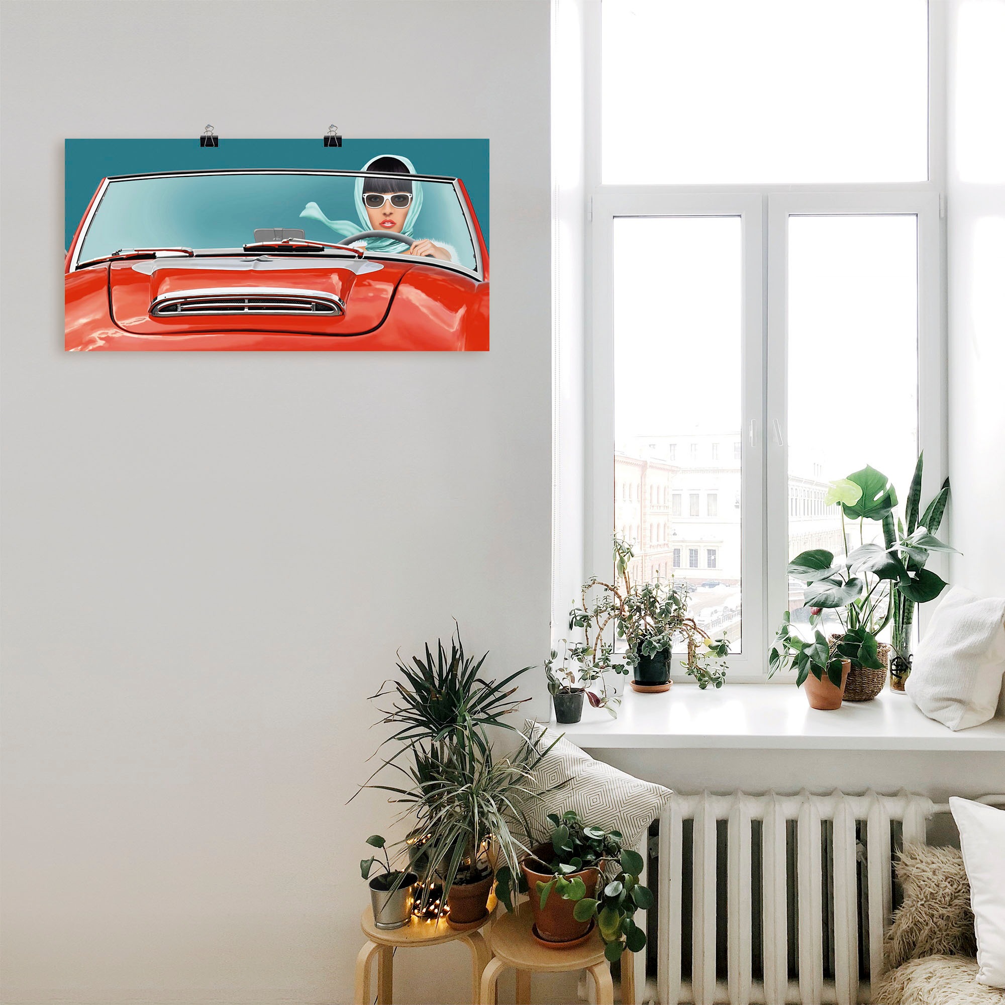 Artland Wandbild »Die Cabrio Fahrerin«, Auto, (1 St.), als Alubild, Leinwandbild, Wandaufkleber oder Poster in versch. Größen