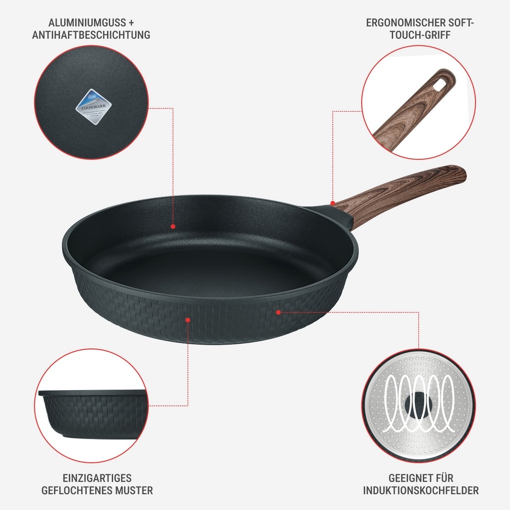 RESTO Kitchenware Bratpfanne »Ran, Universalpfanne mit Antihaftbeschichtung«, Aluminiumguss, (1 tlg.), Induktion, für alle Herdarten geeignet