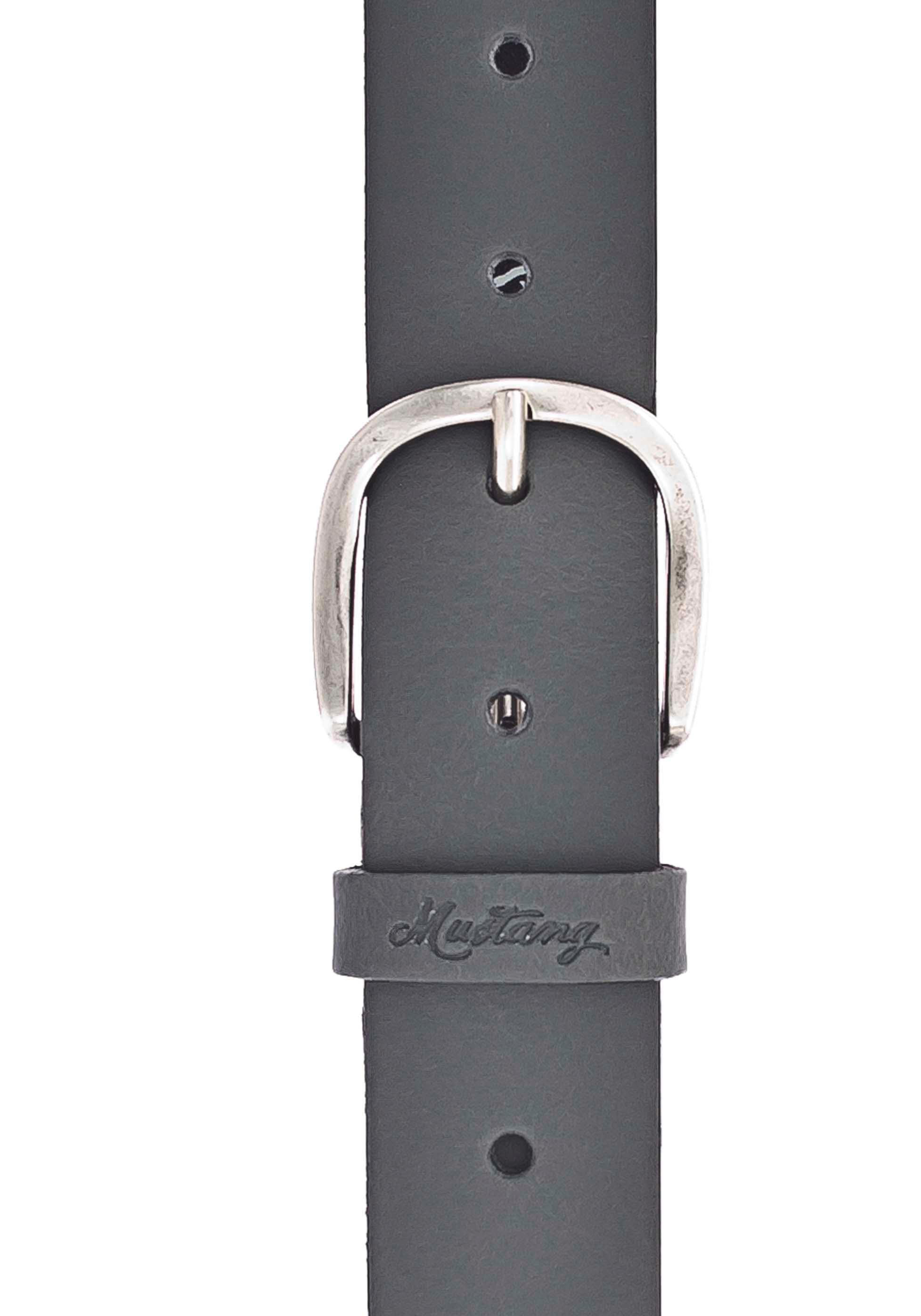 MUSTANG Ledergürtel, mit der MUSTANG-Logo günstig kaufen geprägtem Schlaufe auf