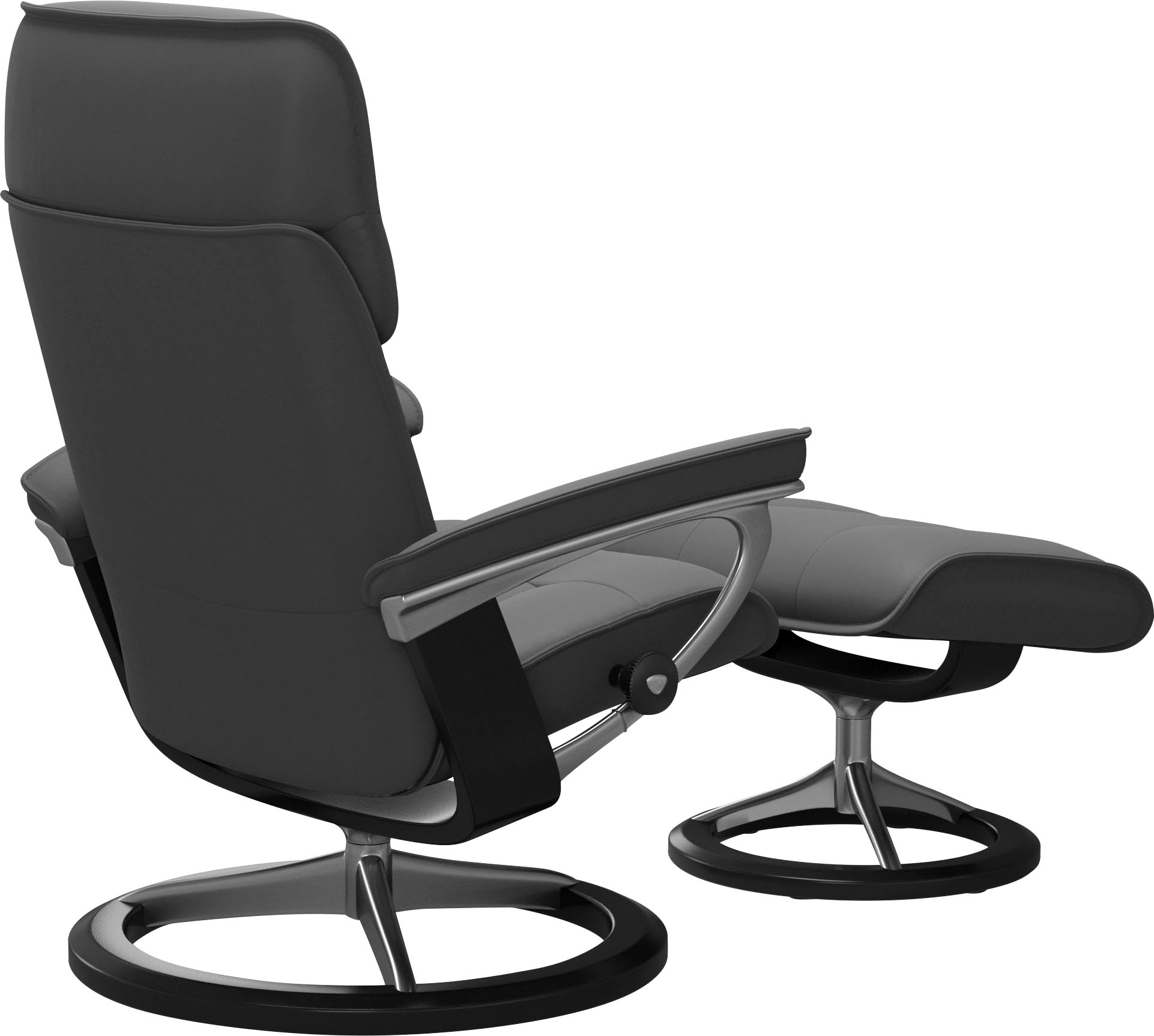Stressless® Relaxsessel »Admiral«, (Set, Relaxsessel inkl. Hocker), mit Signature Base, Größe M & L, Gestell Schwarz