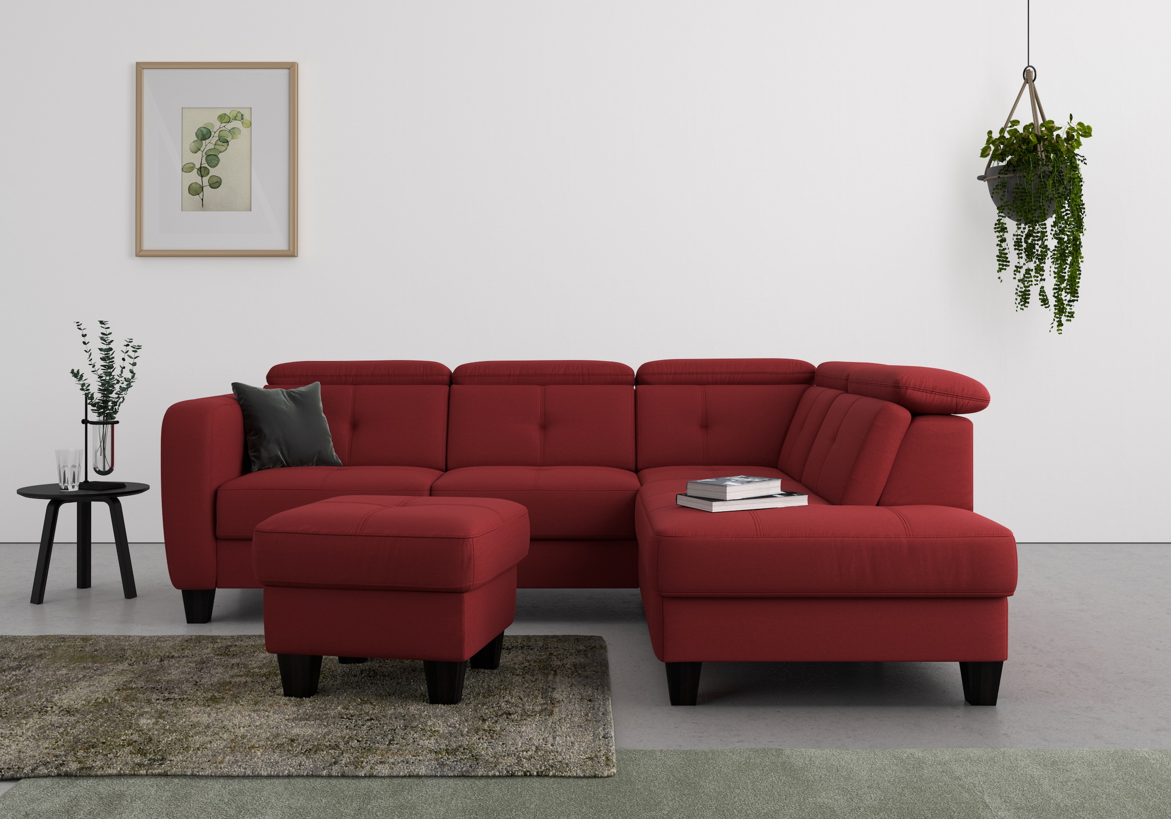 sit&more Ecksofa »Belluci L-Form«, inklusive Federkern, wahlweise mit Bettfunktion und Bettkasten