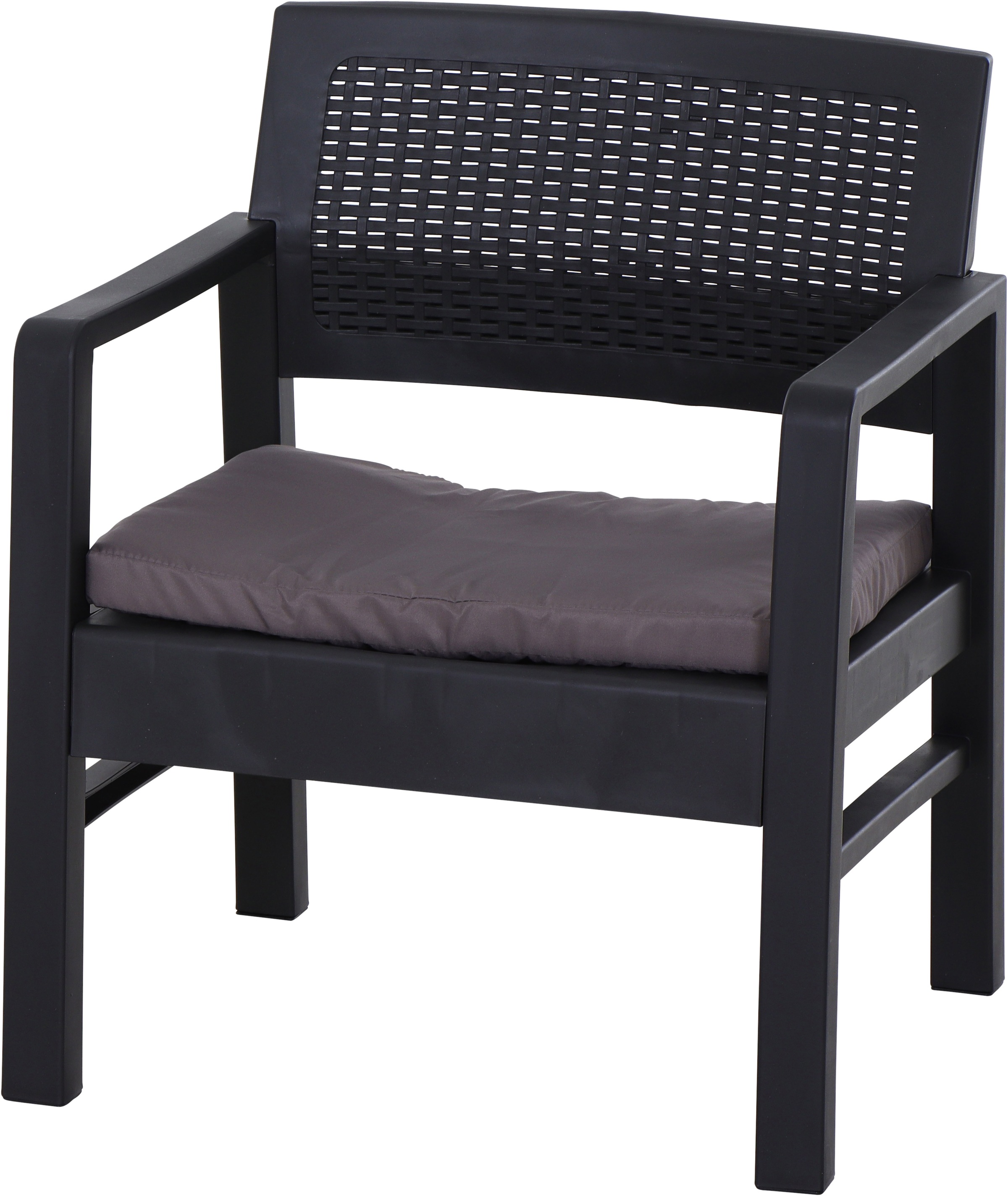 Progarden Balkonset »Kraka« Set, 3 tlg. anthrazit, inkl. Kissen, Outdoor Kunststoff-Lounge-Set