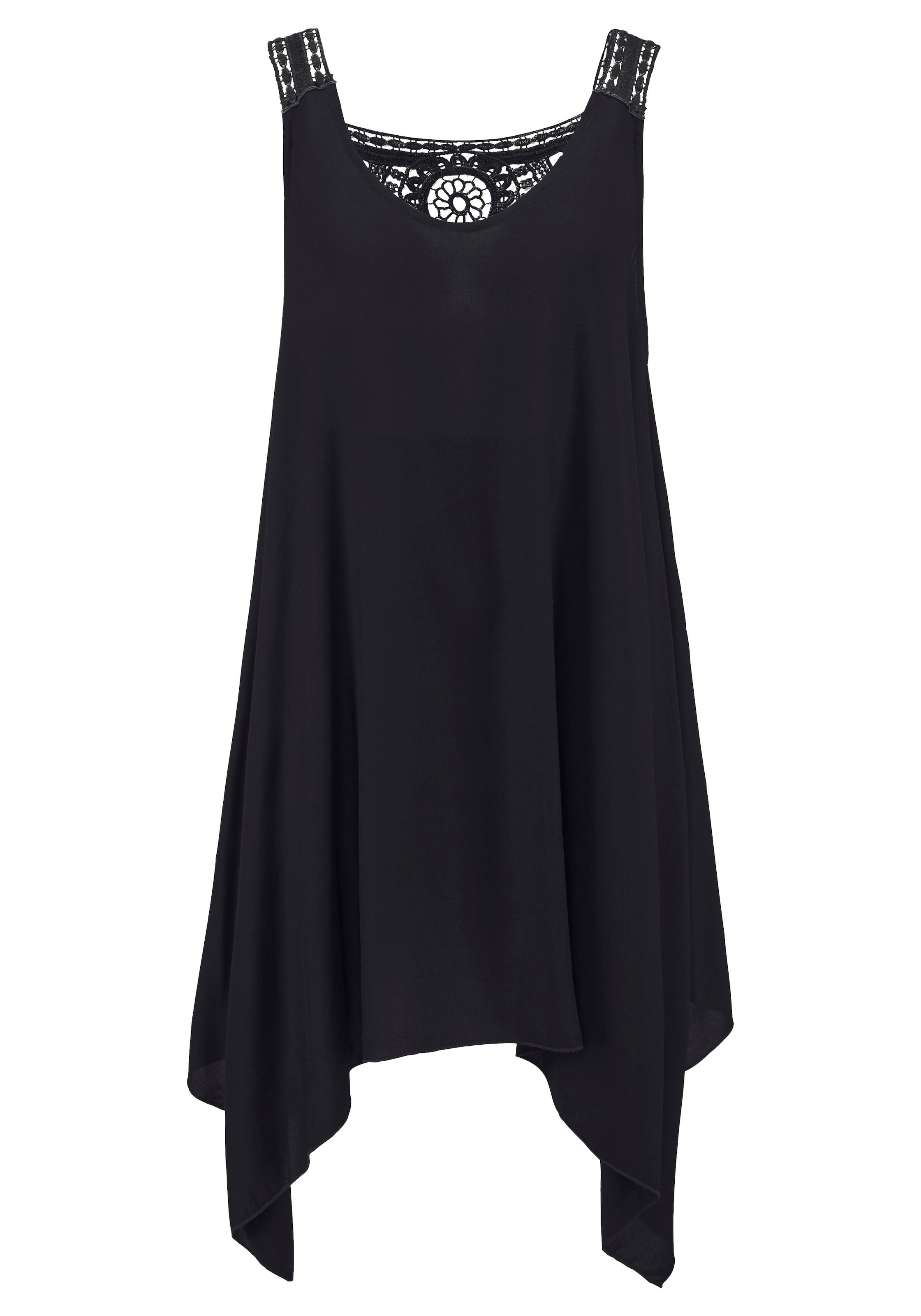 LASCANA Strandkleid, mit Spitze im Rücken, Longshirt in weiter Form, Sommerkleid