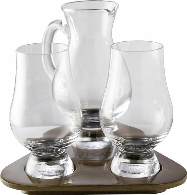 Stölzle Whiskyglas »Glencairn Glass«, (Set, 3 tlg.), 2 Gläser, 1 Krug auf Tablett