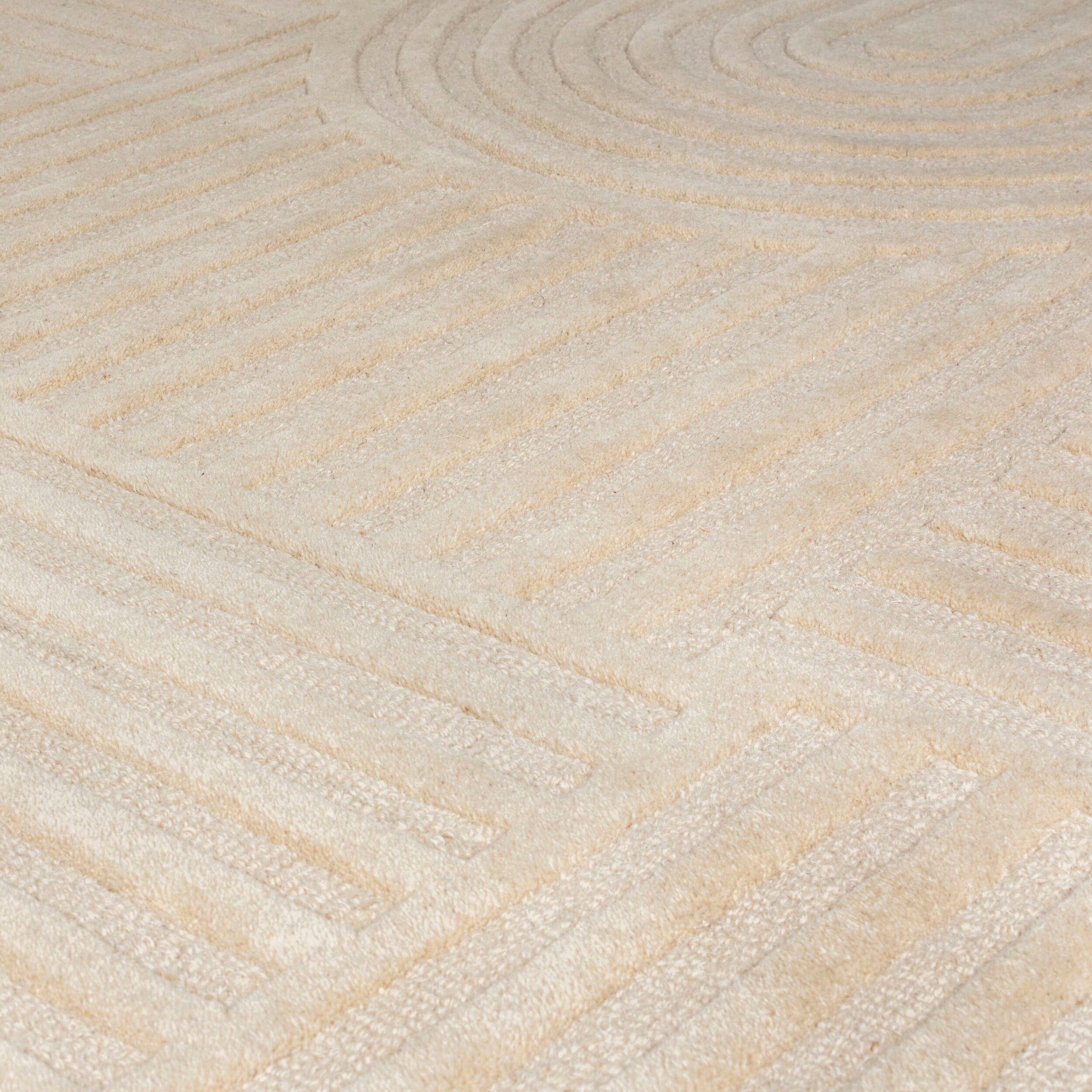 FLAIR RUGS Wollteppich »Zen Garden«, 10 mm Höhe, 100% Wolle, Hoch-Tief-Effekt, auch als Läufer und in Rund erhältlich