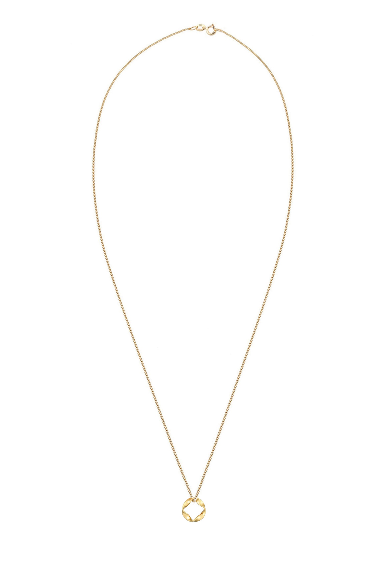 Elli Premium Kette mit Anhänger »Kreis Design Twisted Gedreht 585 Gelbgold«