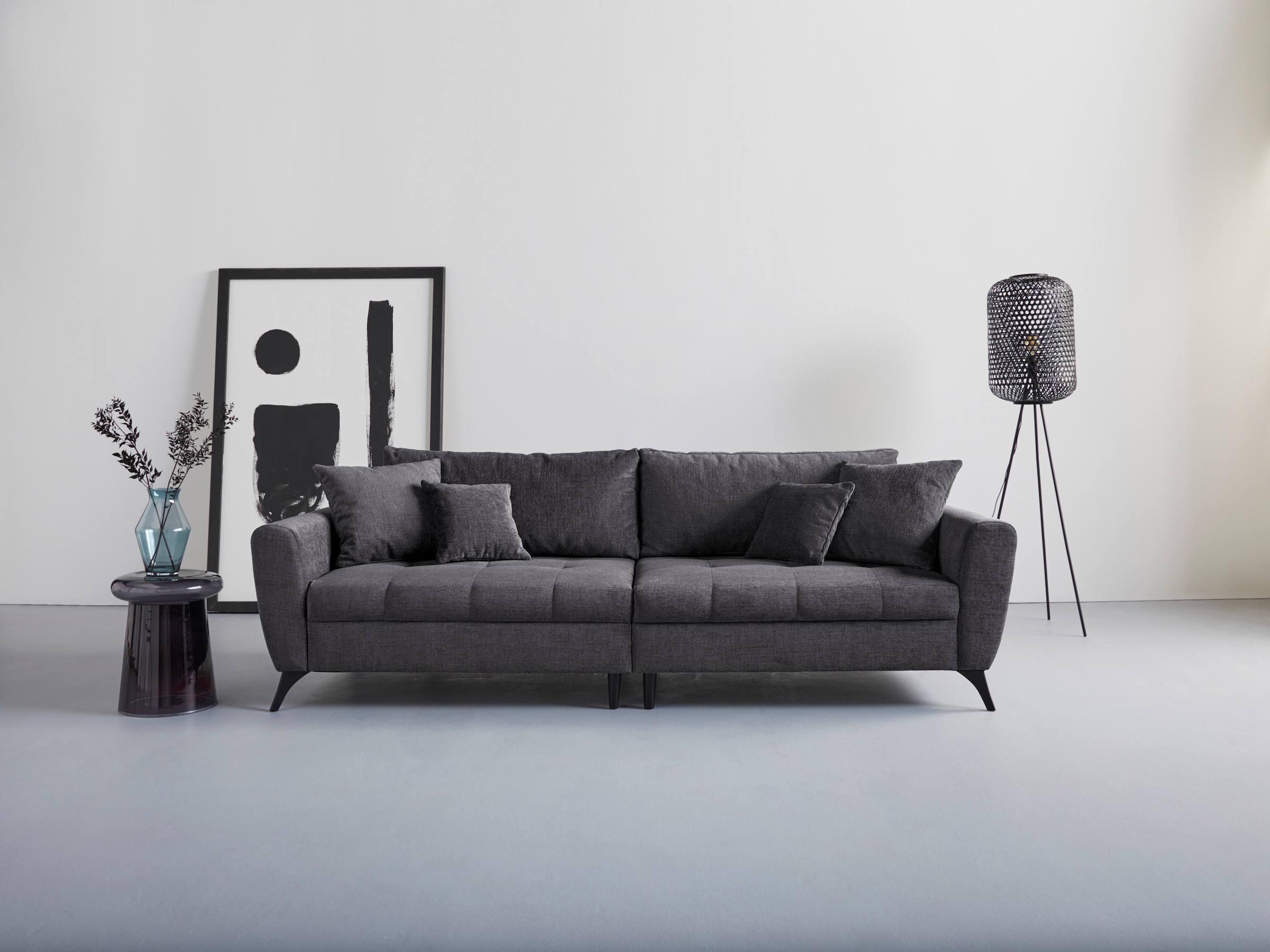 INOSIGN Big-Sofa »Lörby«, mit clean-Bezug, auf Sitzbereich, Rechnung lose auch Steppung feine Kissen Aqua im kaufen