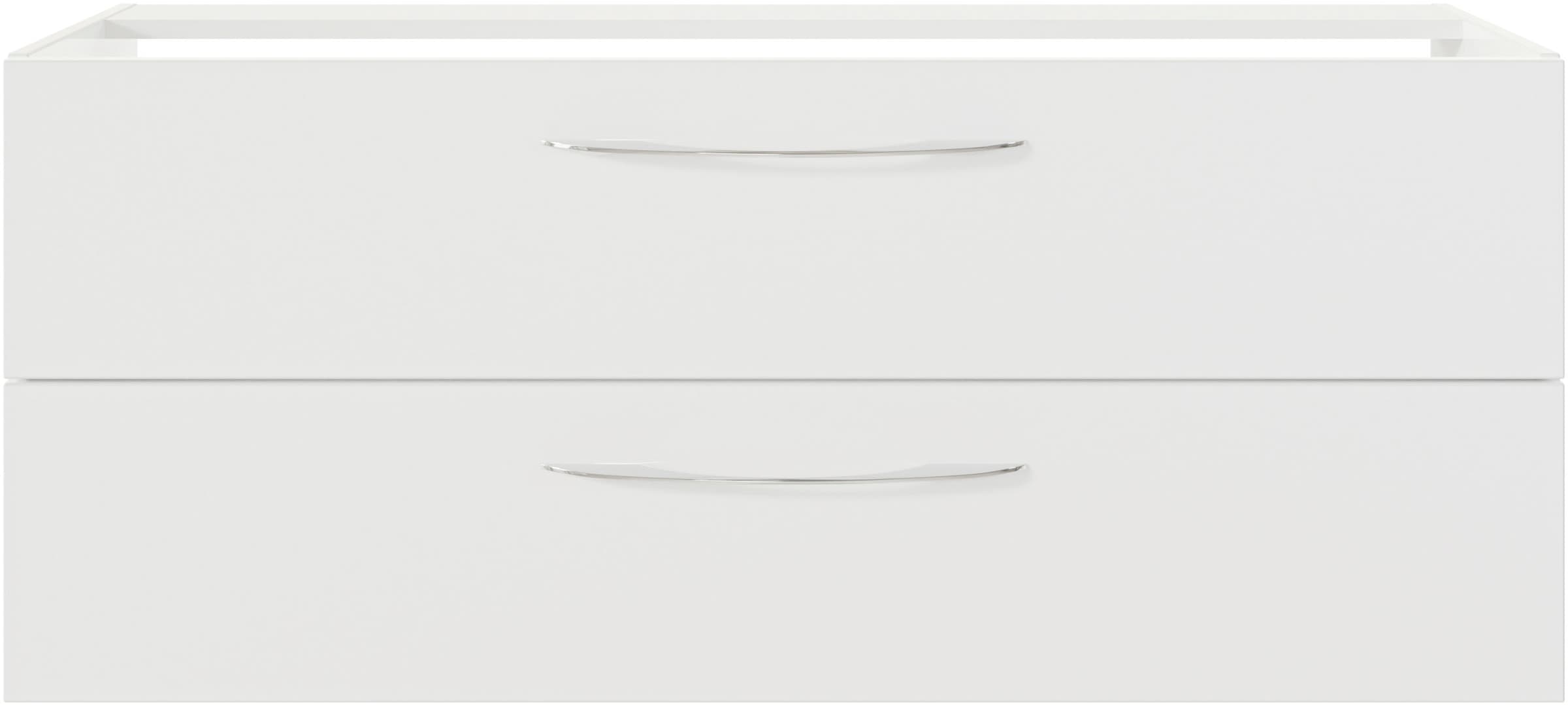 Saphir Badmöbel-Set »Serie 4035 2-teilig, Keramik-Doppelwaschtisch mit LED-Spiegel«, (Set), Doppel-Waschplatz inkl Türdämpfer, 120 cm breit, 2 Schubladen