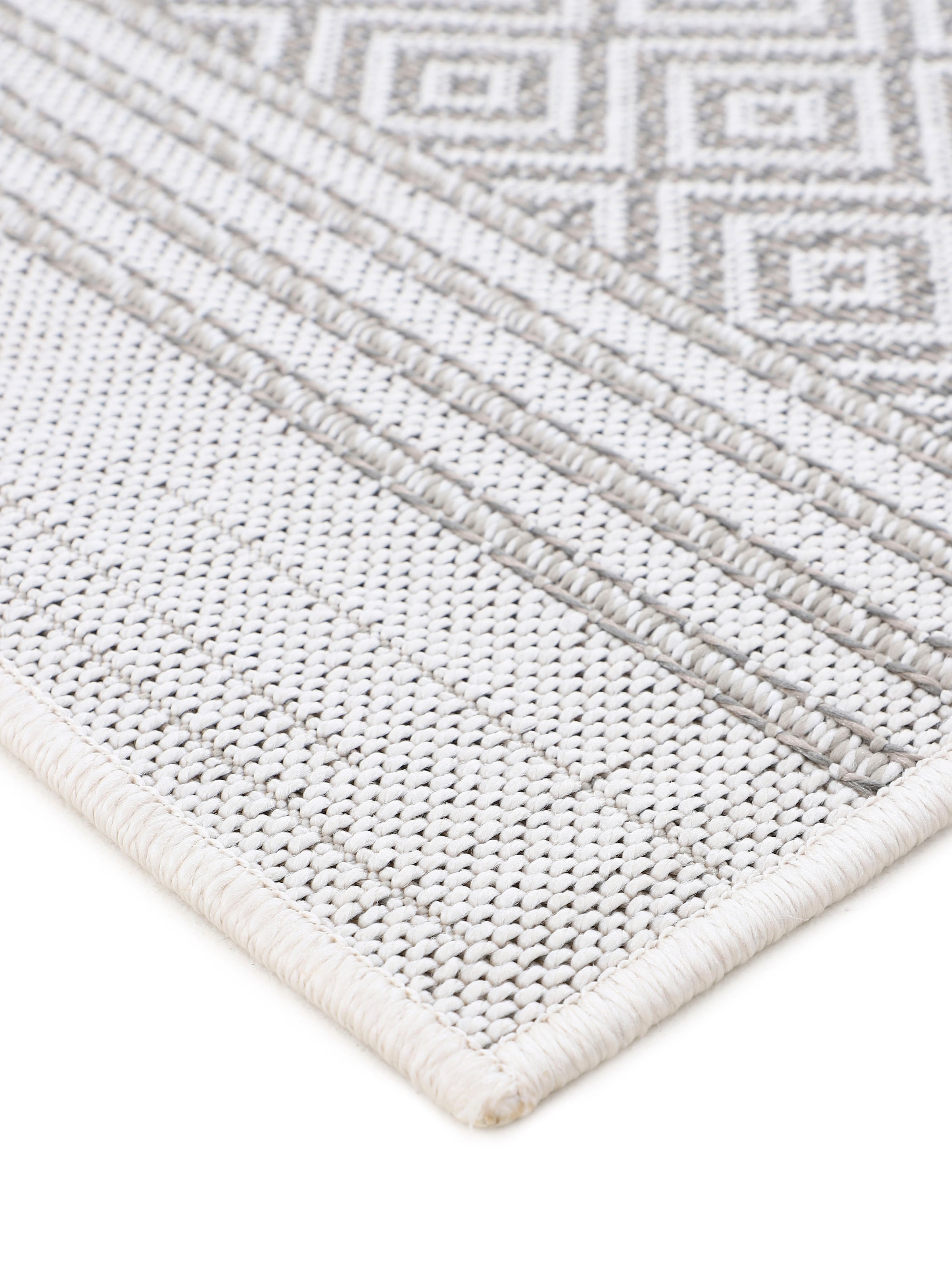 carpetfine Teppich »Boho 103«, rund, 4 mm Höhe, robustes Flachgewebe, Sisal Optik, UV-beständig, Außenbereich