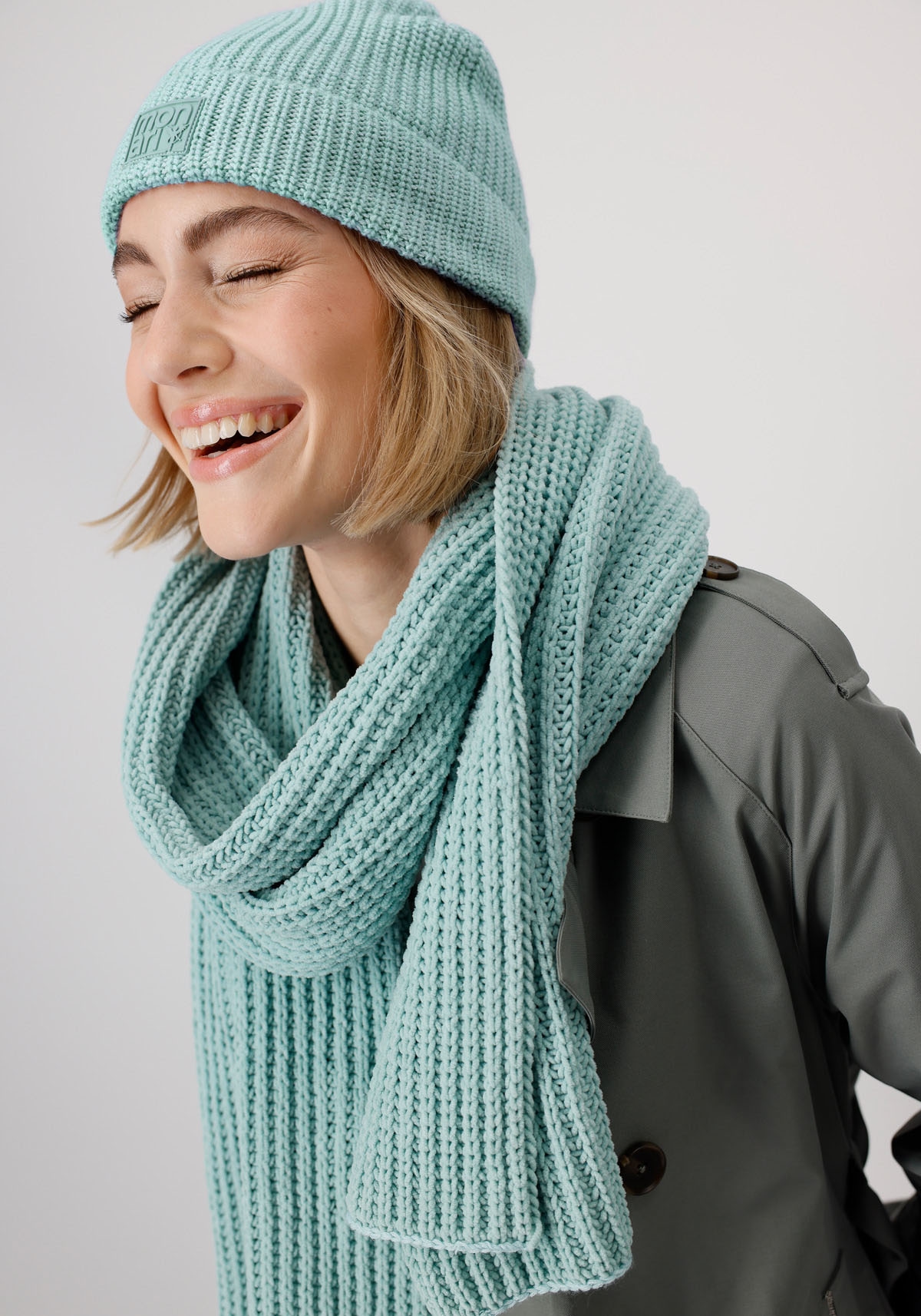 Monari Strickmütze, mit Perlfangmuster