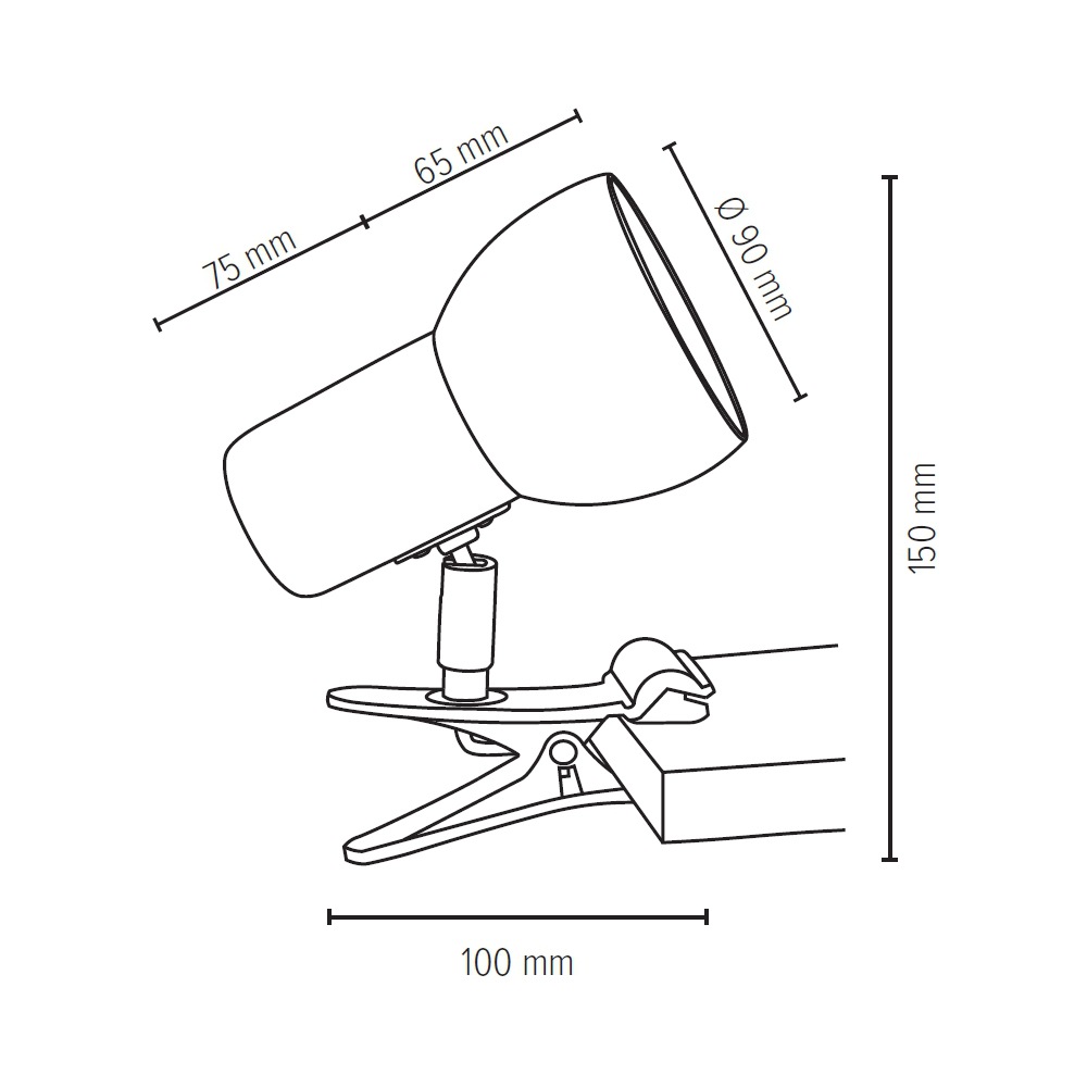 SPOT Light Klemmleuchte »SVENDA«, 1 flammig, Leuchtmittel E27 | ohne Leuchtmittel, Naturprodukt aus massiver Eiche, mit beweglichem Kopf