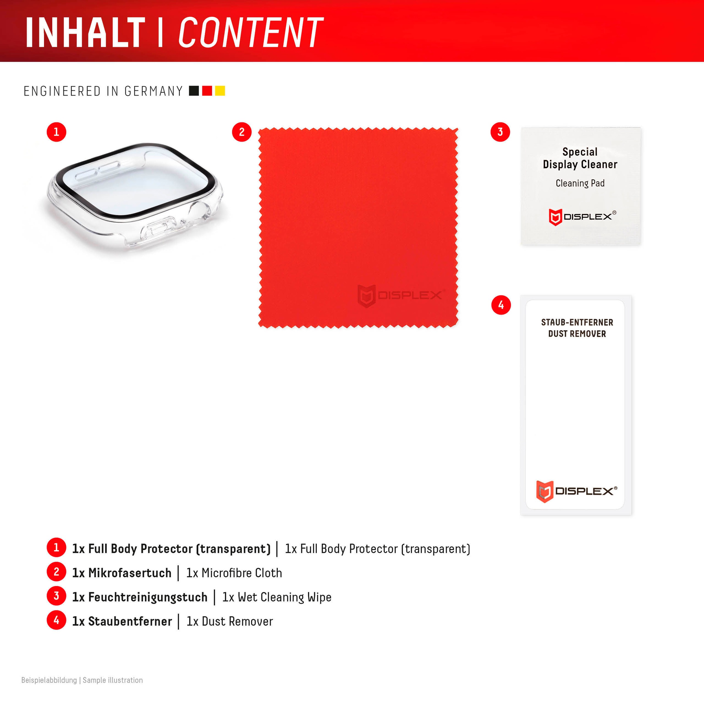 Displex Displayschutzglas »Smartwatch Glass All-In-One Protector Full Body« für Apple Watch Ultra 49 mm;Apple Watch Ultra 2 49 mm;Apple Watch Ultra 3 49 mm Displayschutzfolie, Schutzfolie, Bildschirmschutz, kratz- & stoßfest