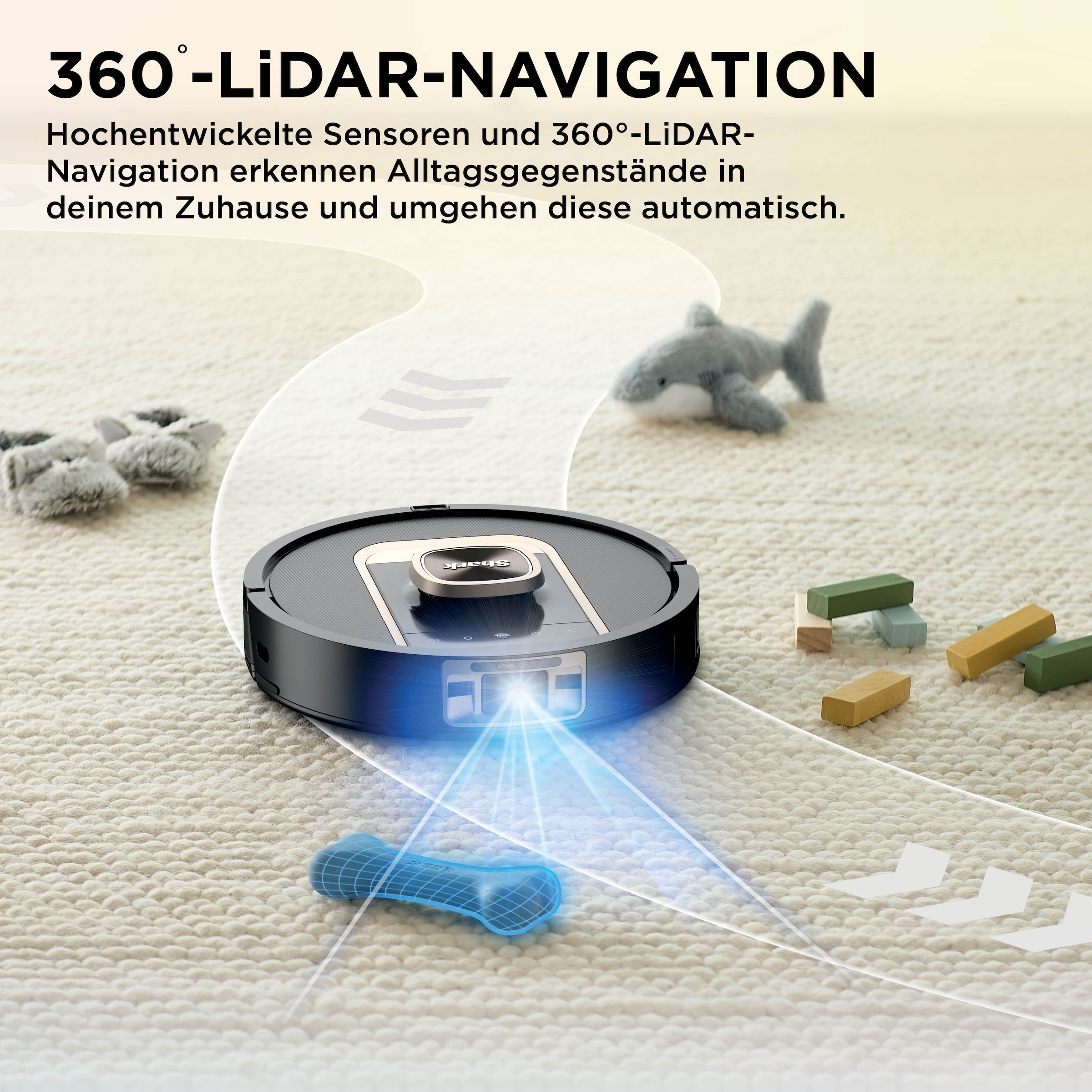Shark Saugroboter »Shark ThermaCharged PowerDetect Nass- und Trocken-Saugroboter« beheizte Basisstation verwendet 85°C heißes Wasser und 80°C warme Luft