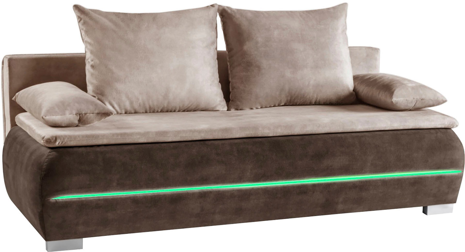 WERK2 Schlafsofa »Tekla LED«, 2-Sitzer Schlafcouch mit Bettkasten & stylischer RGB-LED-Beleuchtung