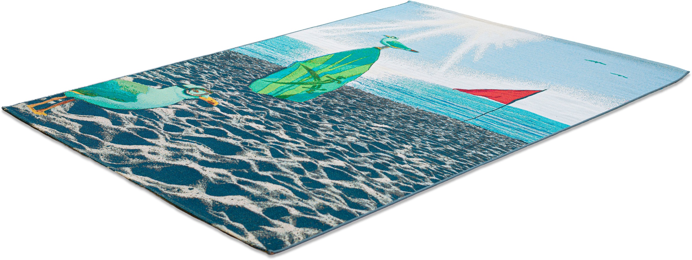 Sansibar Teppich »Rantum Beach SA-019«, rechteckig, 5 mm Höhe, Flachgewebe, günstig online kaufen