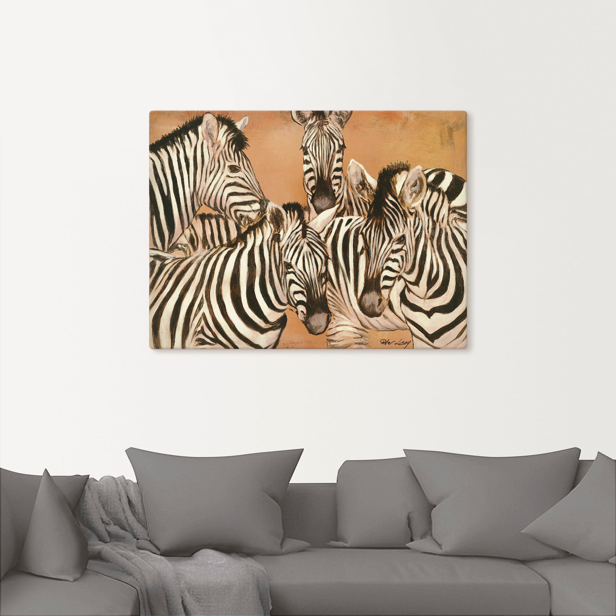 Artland Wandbild »Zebras«, Wildtiere, (1 St.), als Leinwandbild, Poster in günstig online kaufen