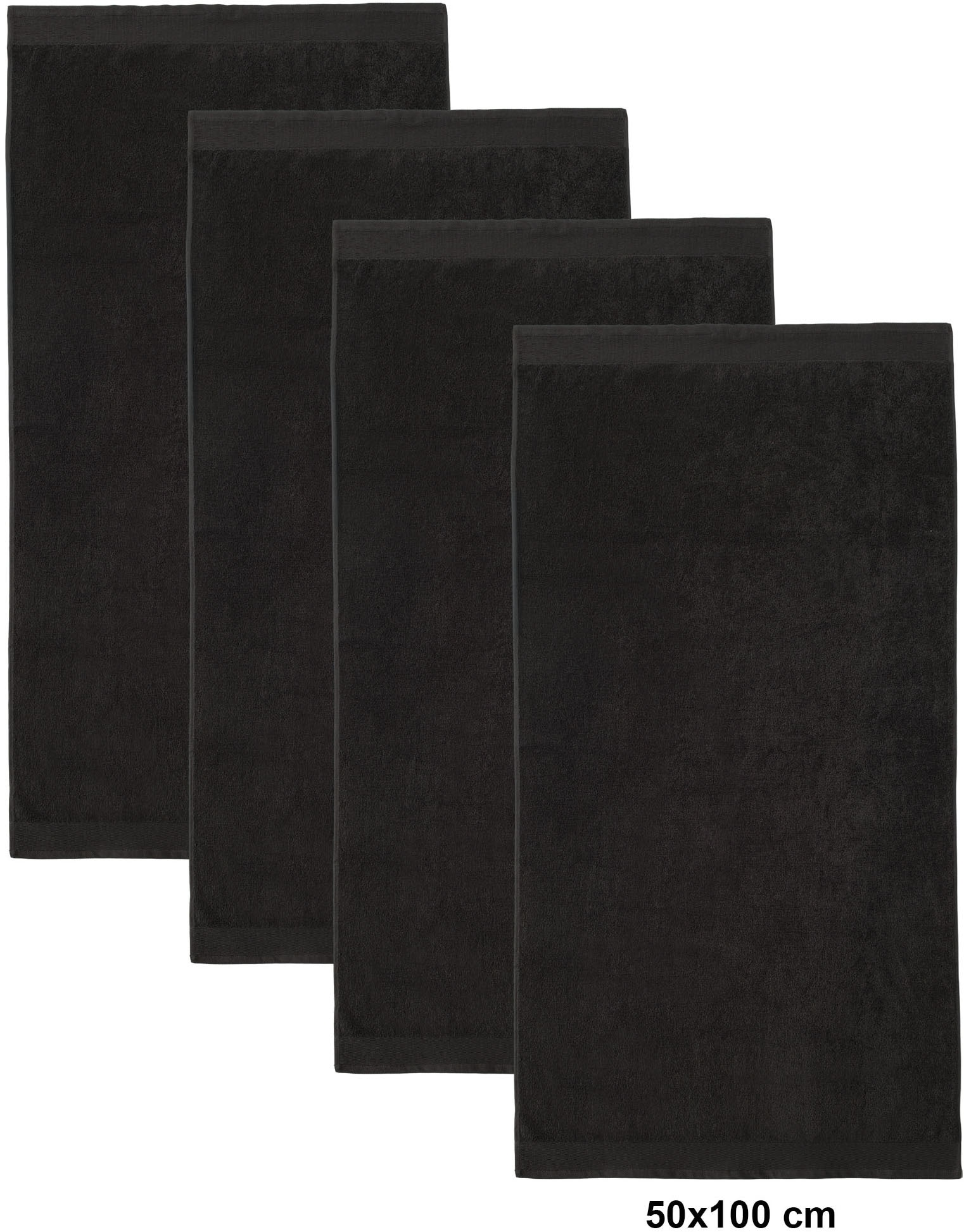 OTTO home Handtücher »Fenya, flauschig und weich, 550gr/m²«, (4 St., 4x 50x100cm), Premium Handtücher mit Bordüre, Handtuch-Set, 100% Baumwolle