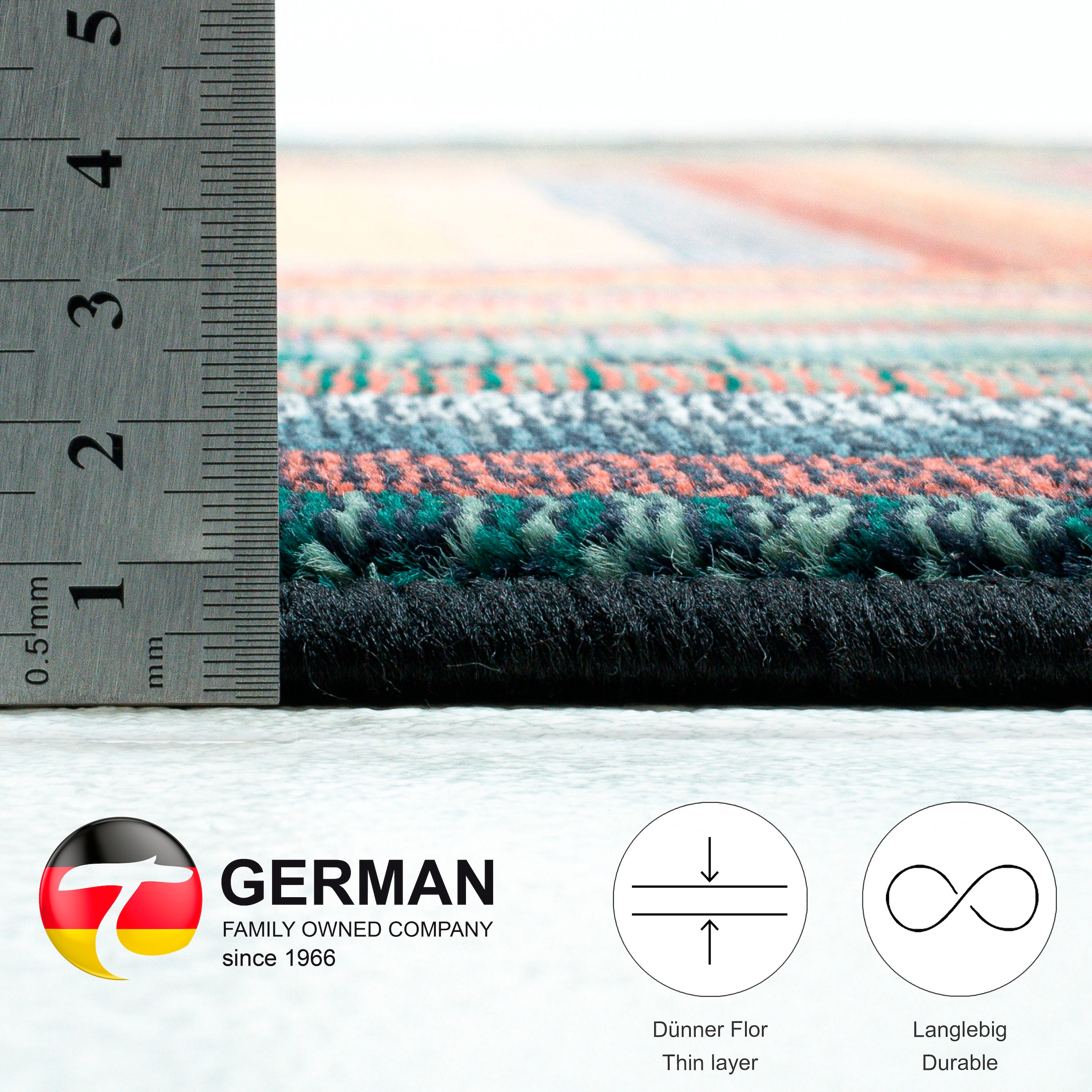 THEKO Teppich »Gabiro 001«, mehreckig, 10 mm Höhe, gewebt, ideal im Wohnzimmer & Schlafzimmer